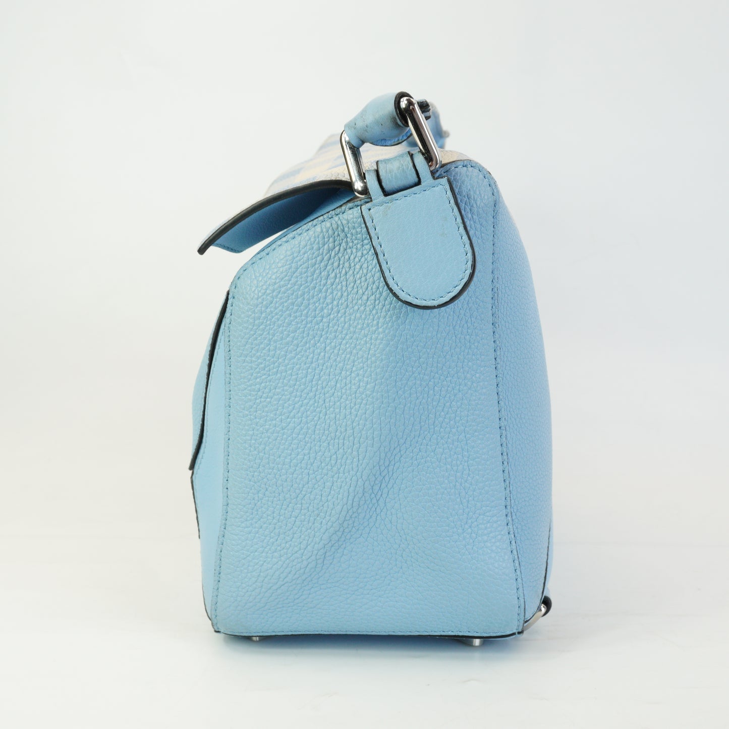 Loewe	Puzzle Gingham Soft Blue Leather Medium MHW