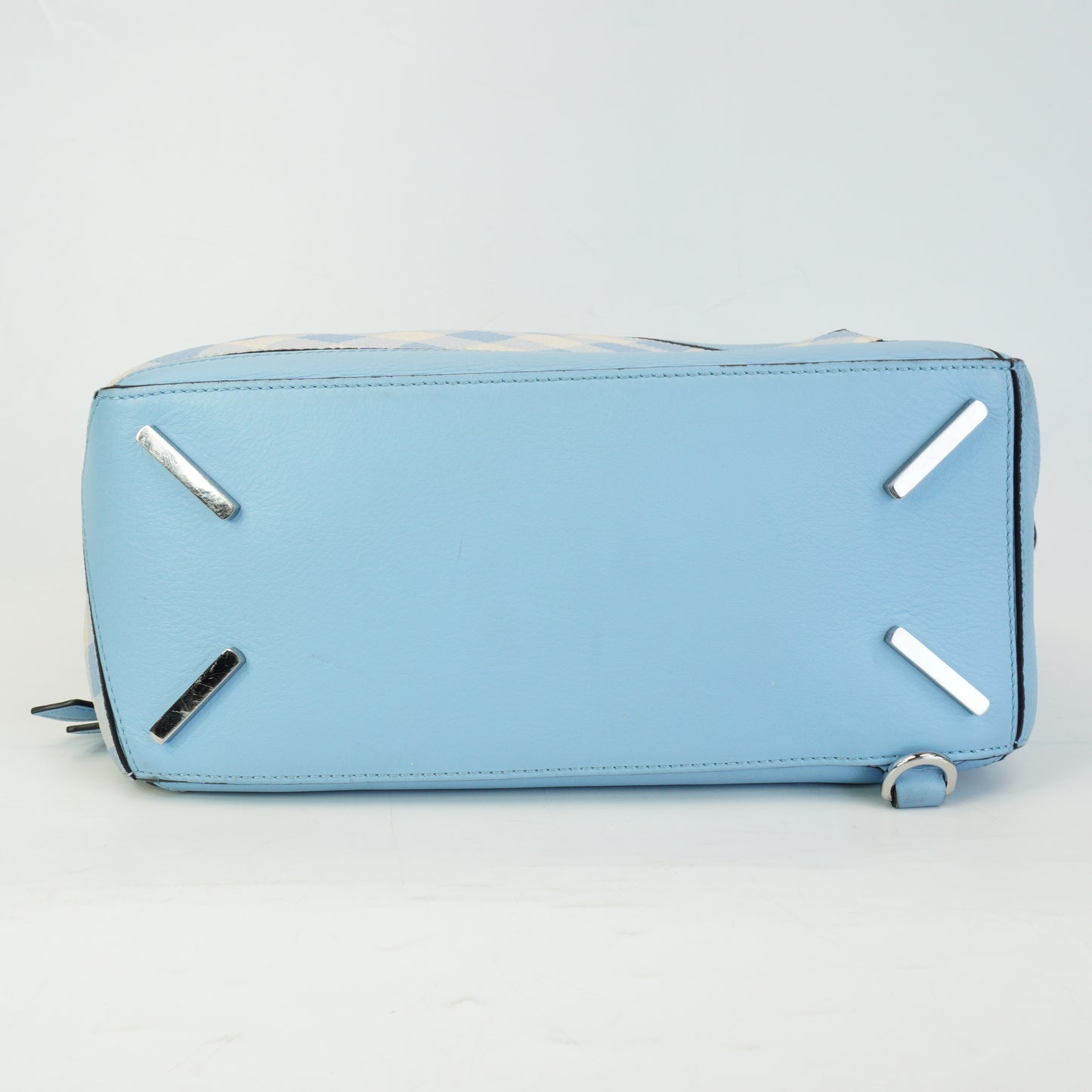 Loewe	Puzzle Gingham Soft Blue Leather Medium MHW