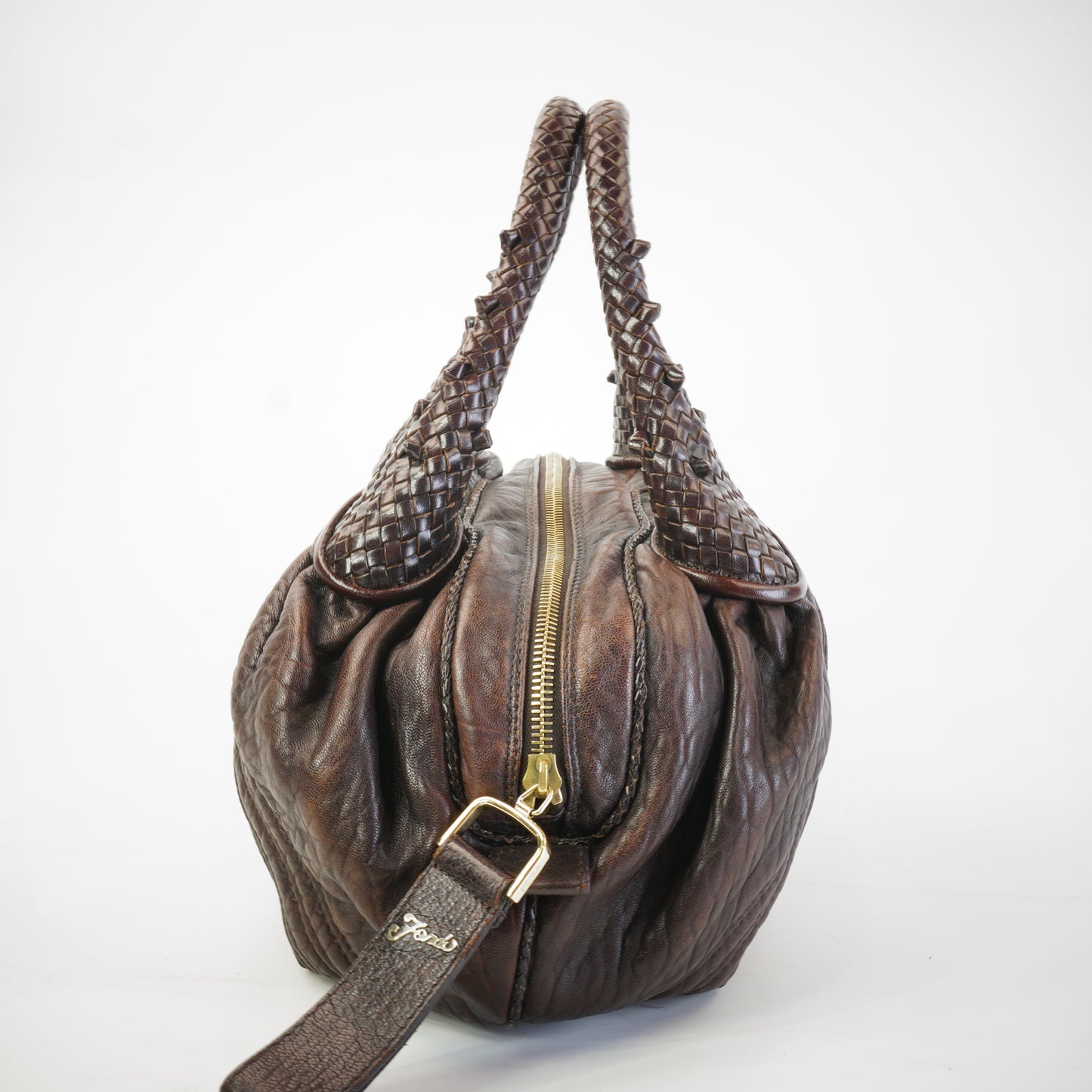 Fendi Zucca Brown Spy Bag GHW Medium