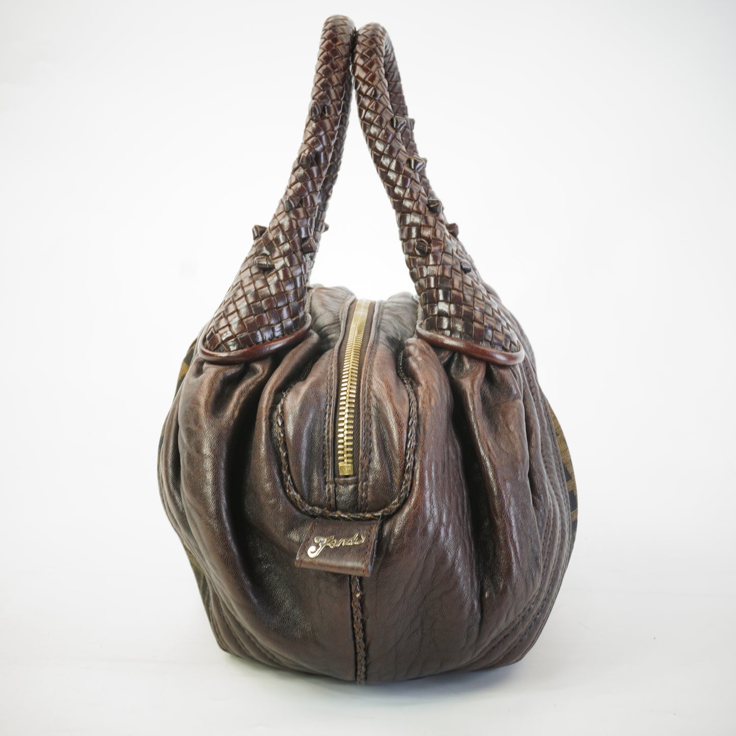 Fendi Zucca Brown Spy Bag GHW Medium