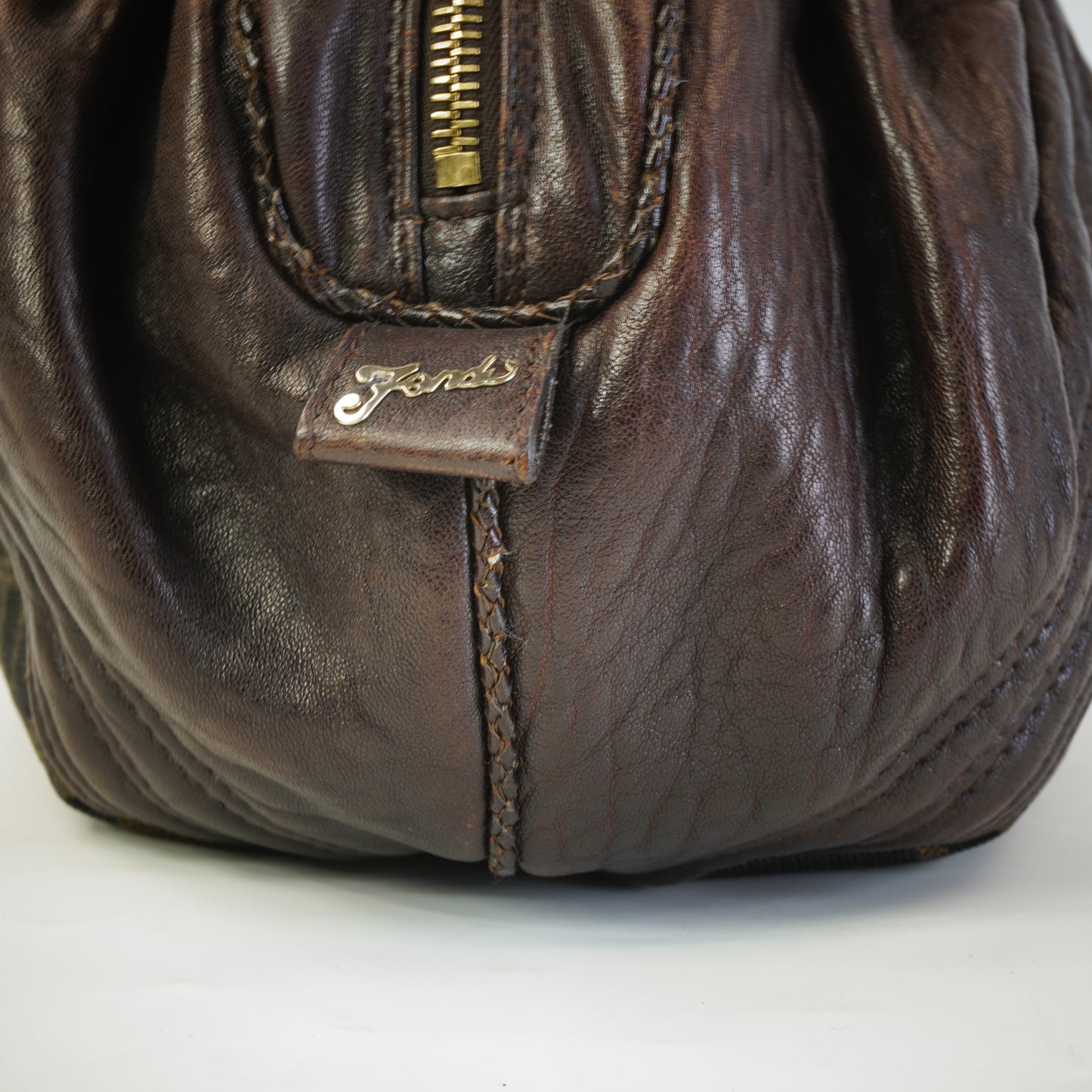 Fendi Zucca Brown Spy Bag GHW Medium