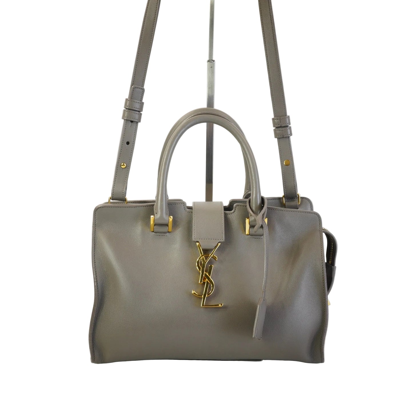 YSL	Cabas Monogram Grey Calfskin GHW Medium