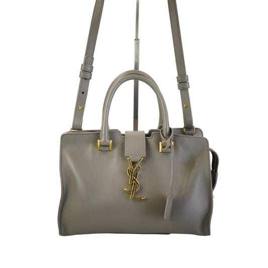 YSL	Cabas Monogram Grey Calfskin GHW Medium