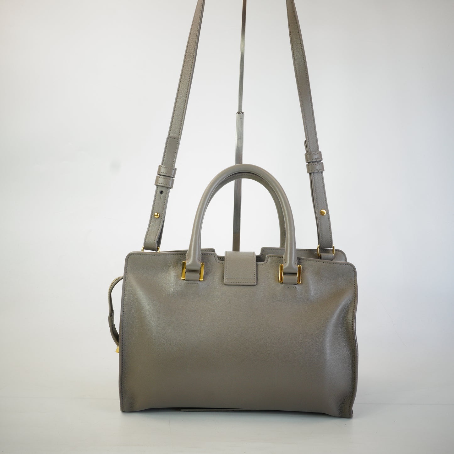 YSL	Cabas Monogram Grey Calfskin GHW Medium