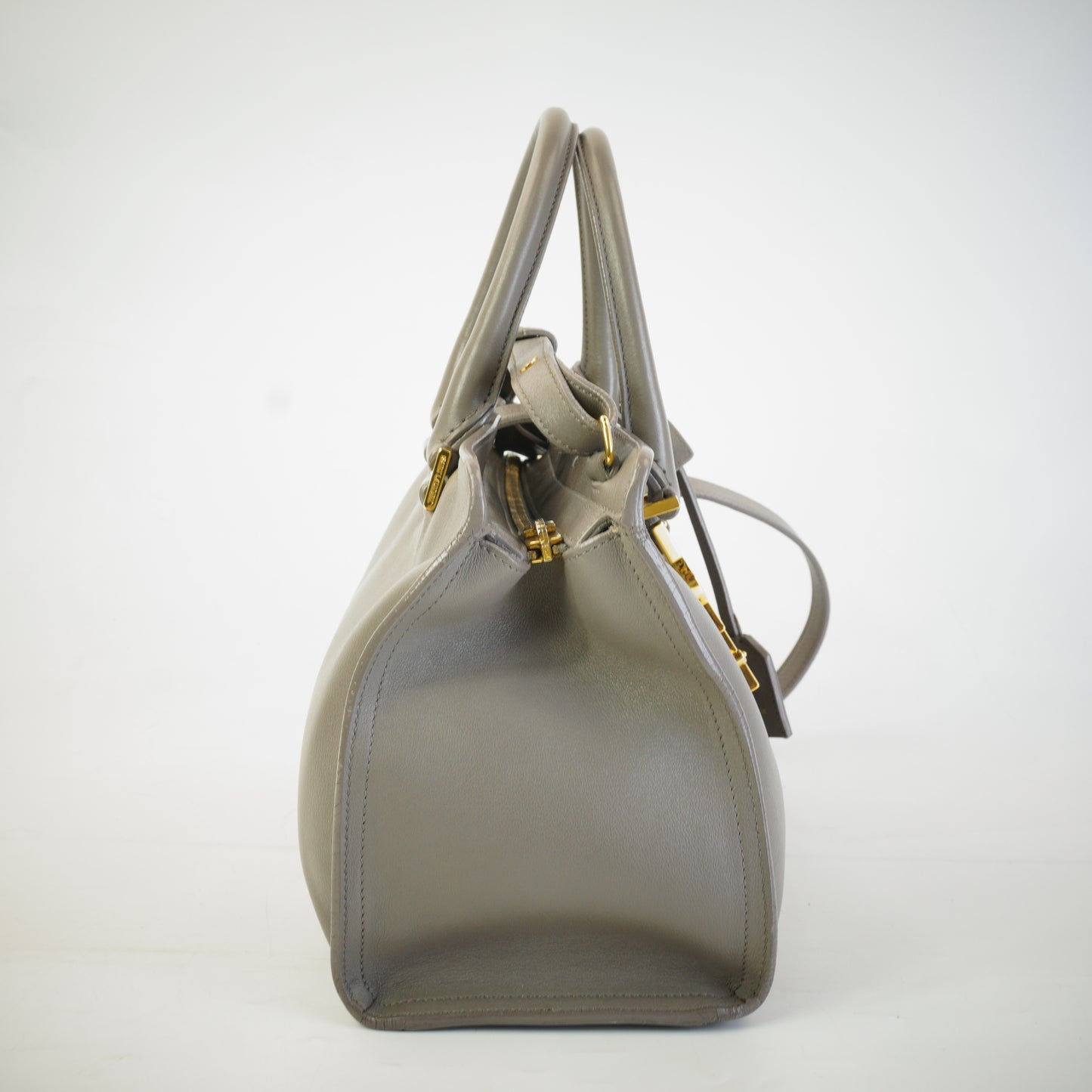 YSL	Cabas Monogram Grey Calfskin GHW Medium