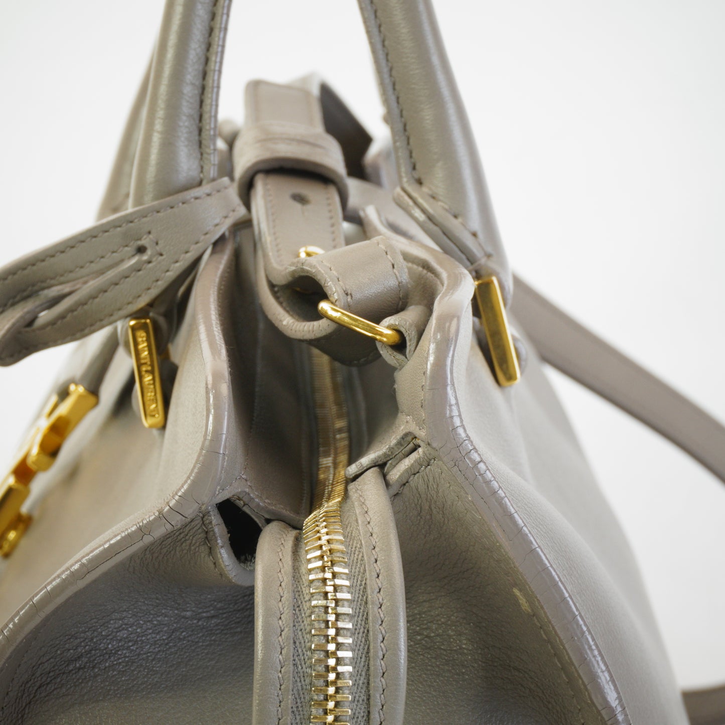 YSL	Cabas Monogram Grey Calfskin GHW Medium