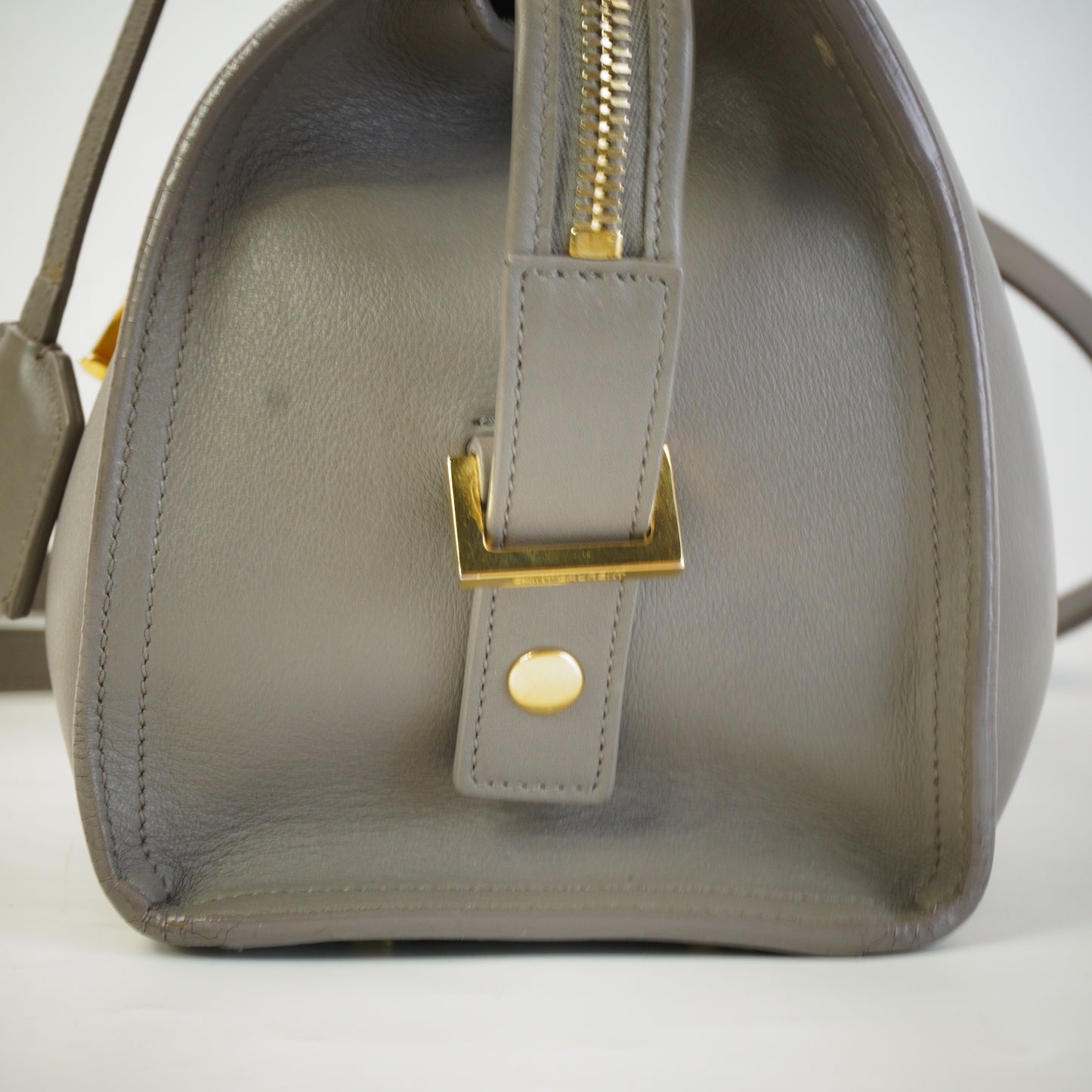 YSL	Cabas Monogram Grey Calfskin GHW Medium