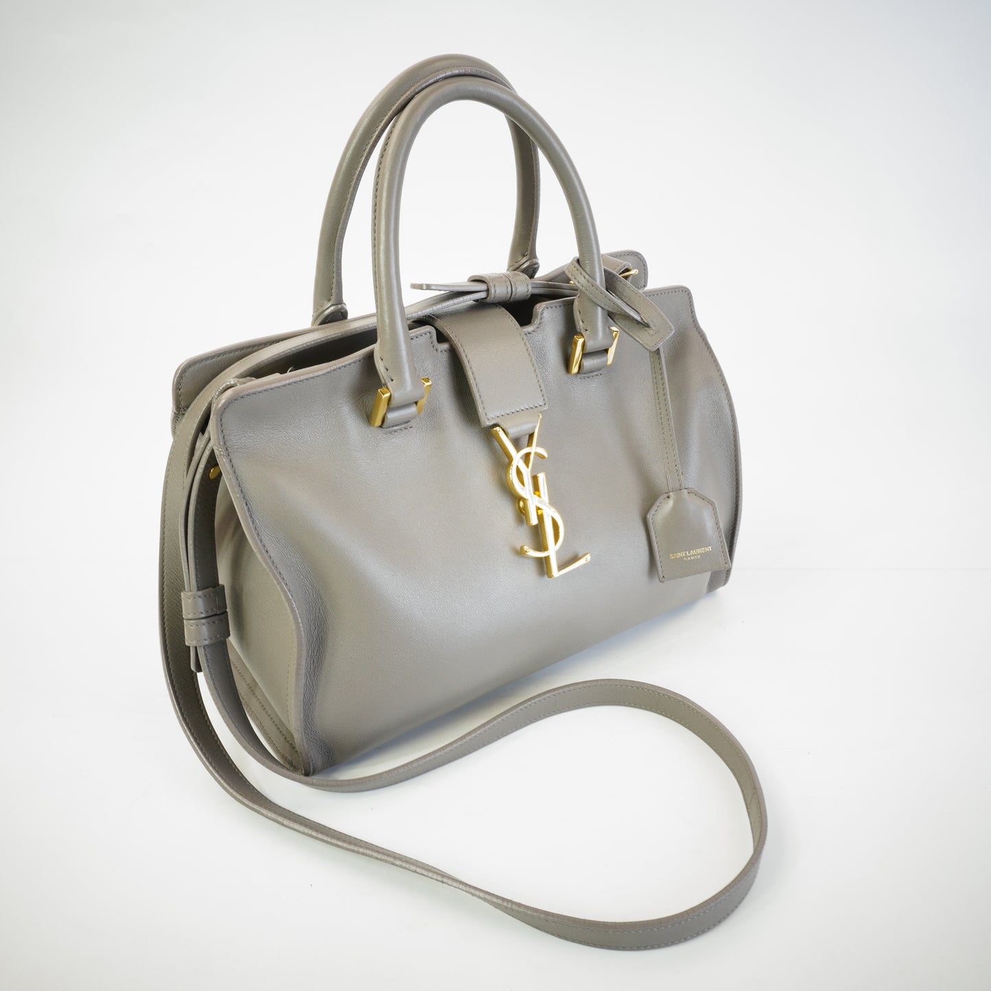 YSL	Cabas Monogram Grey Calfskin GHW Medium