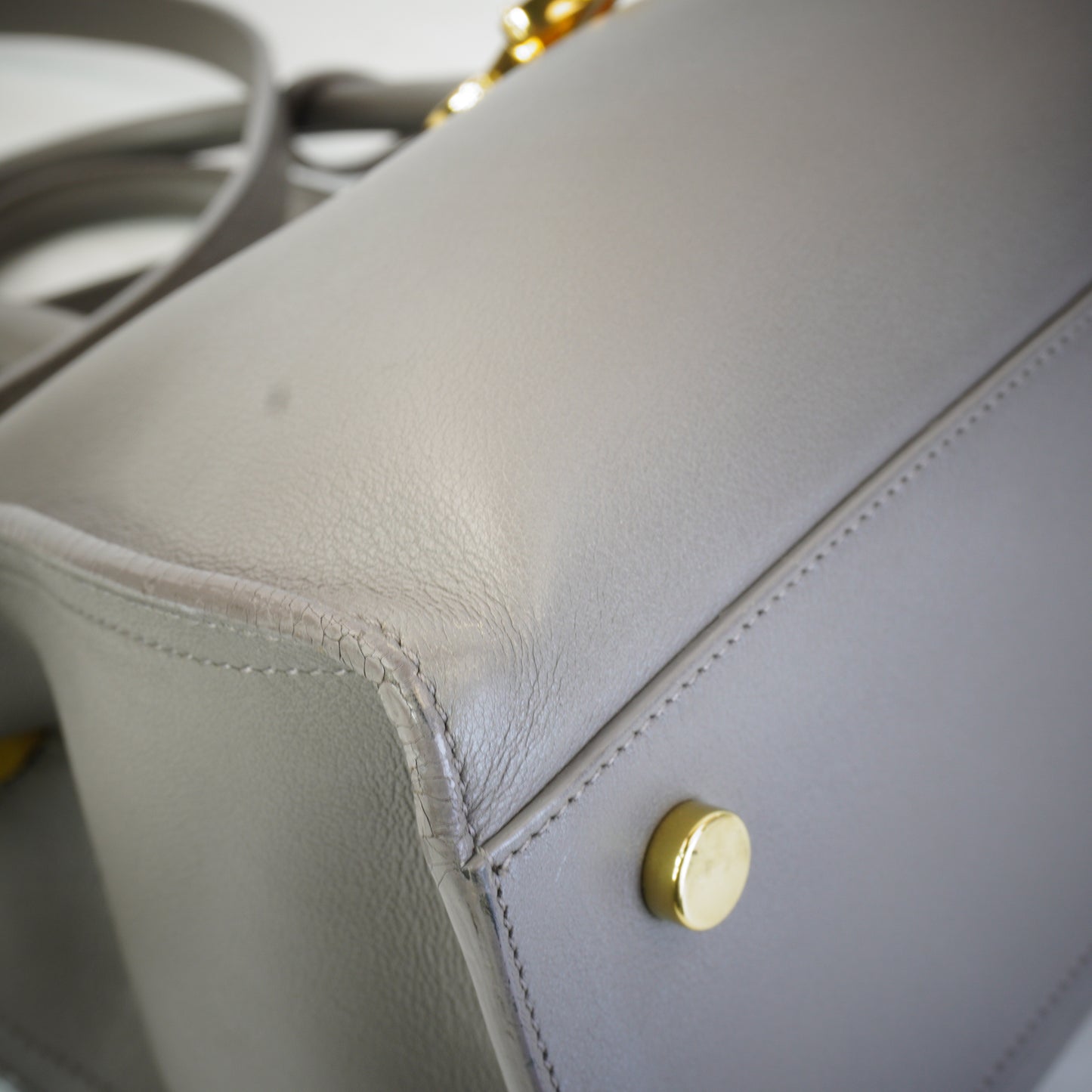 YSL	Cabas Monogram Grey Calfskin GHW Medium