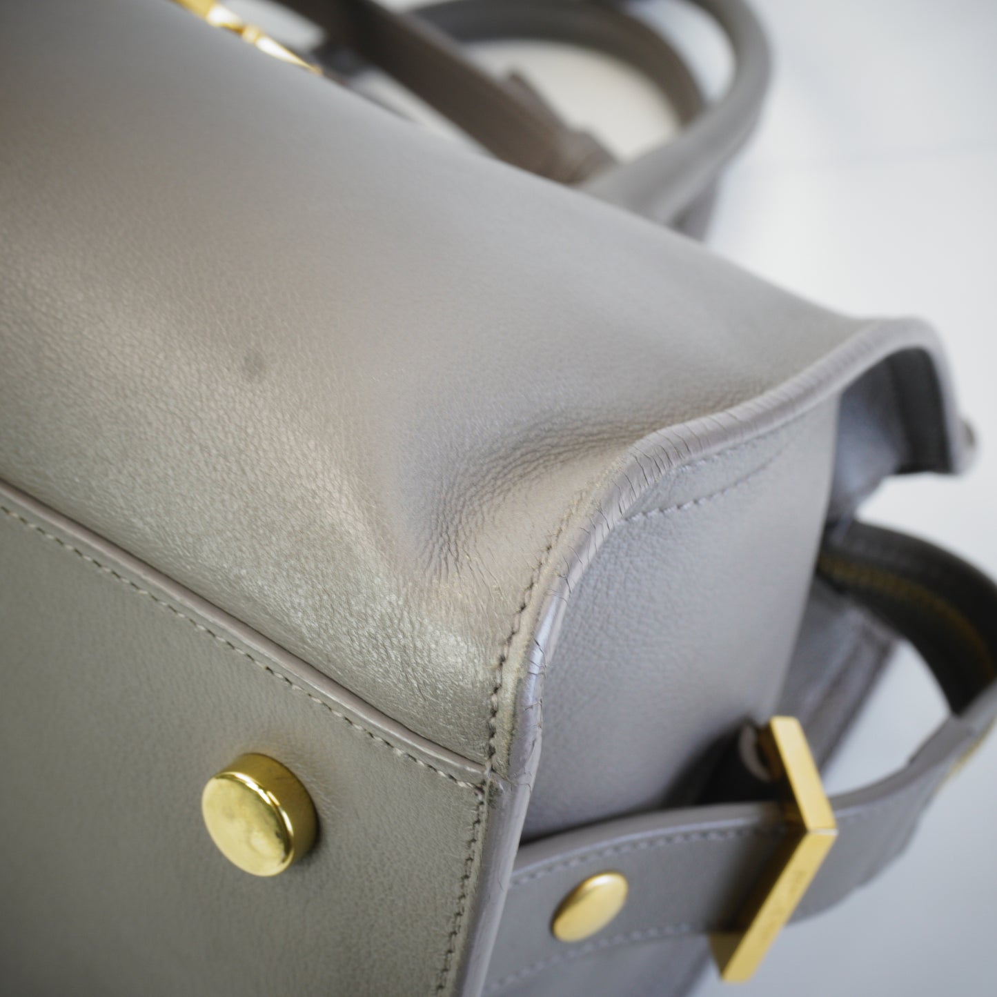YSL	Cabas Monogram Grey Calfskin GHW Medium