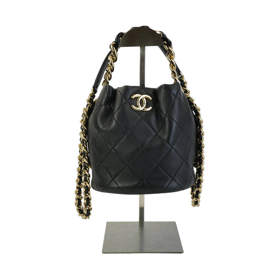 Chanel Bucket Black GHW Small