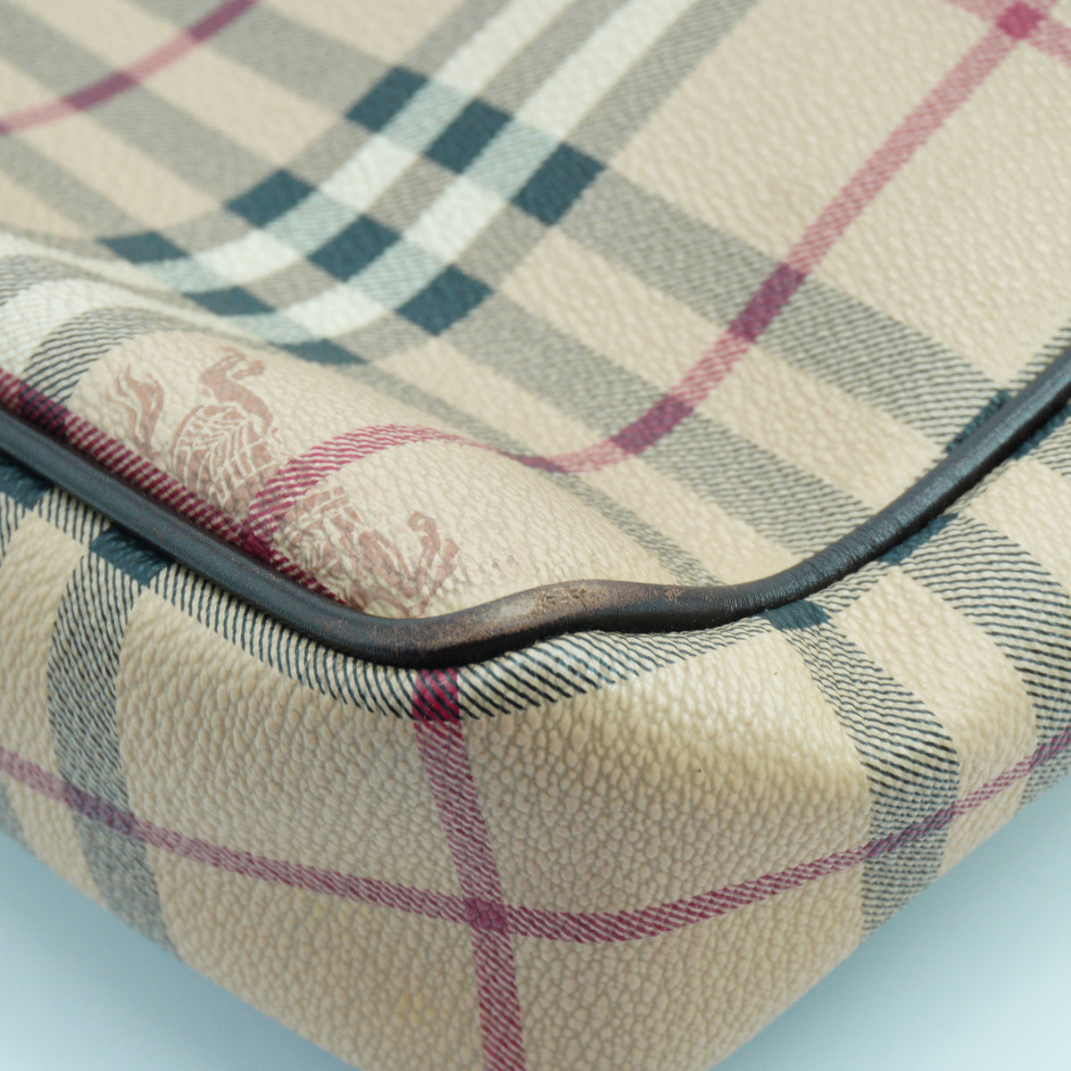Burberry Haymarket Check Hartham Crossbody Beige GHW