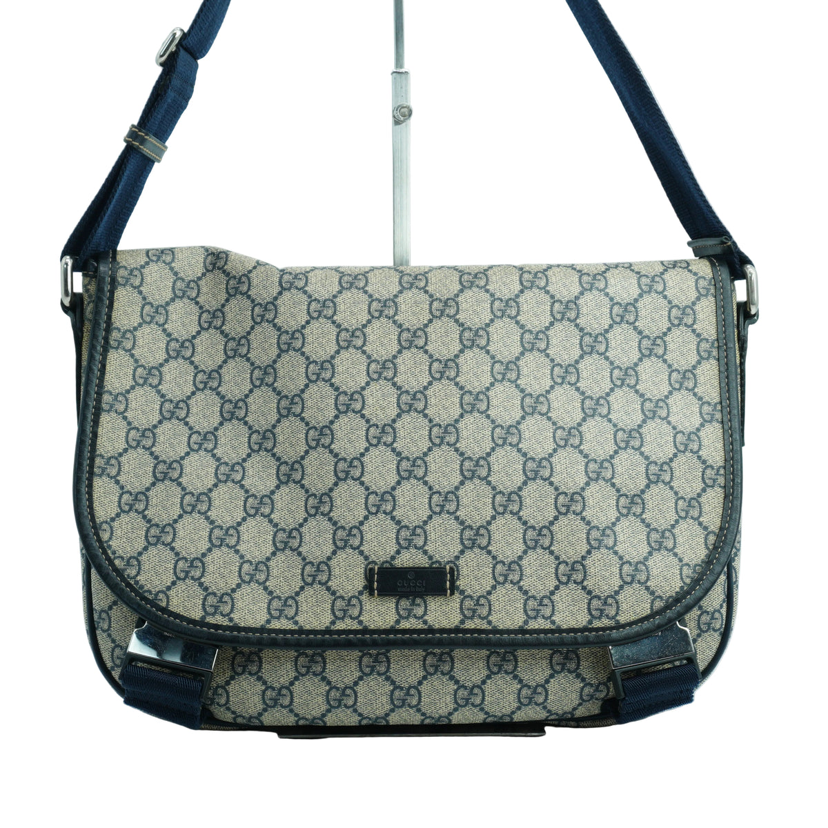 Gucci Supreme Double Buckle Flap Messenger Bag