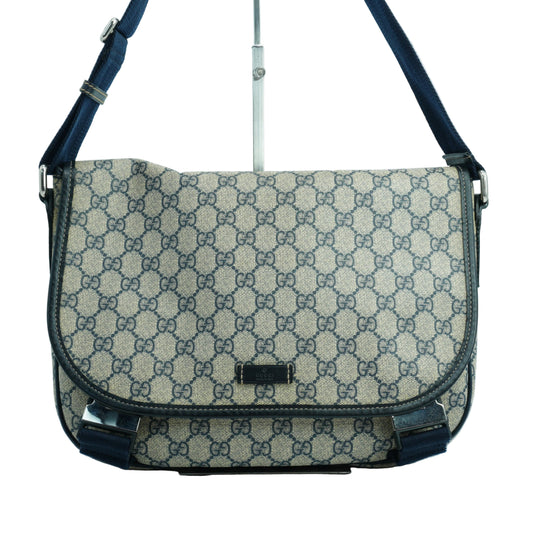 Gucci Supreme Double Buckle Flap Messenger Bag