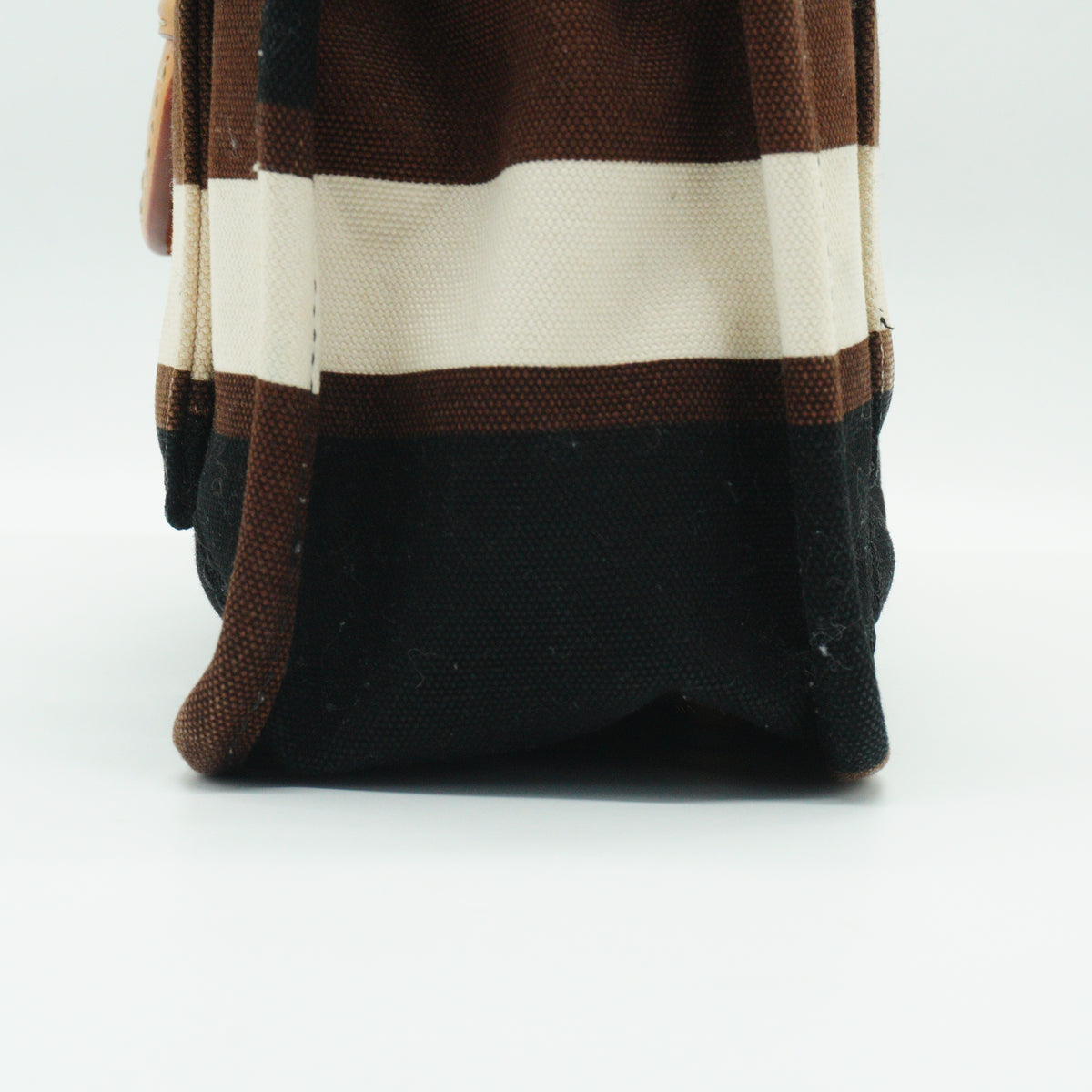 Prada	Tabacco Canapa Strip Canvas Pattina Medium GHW