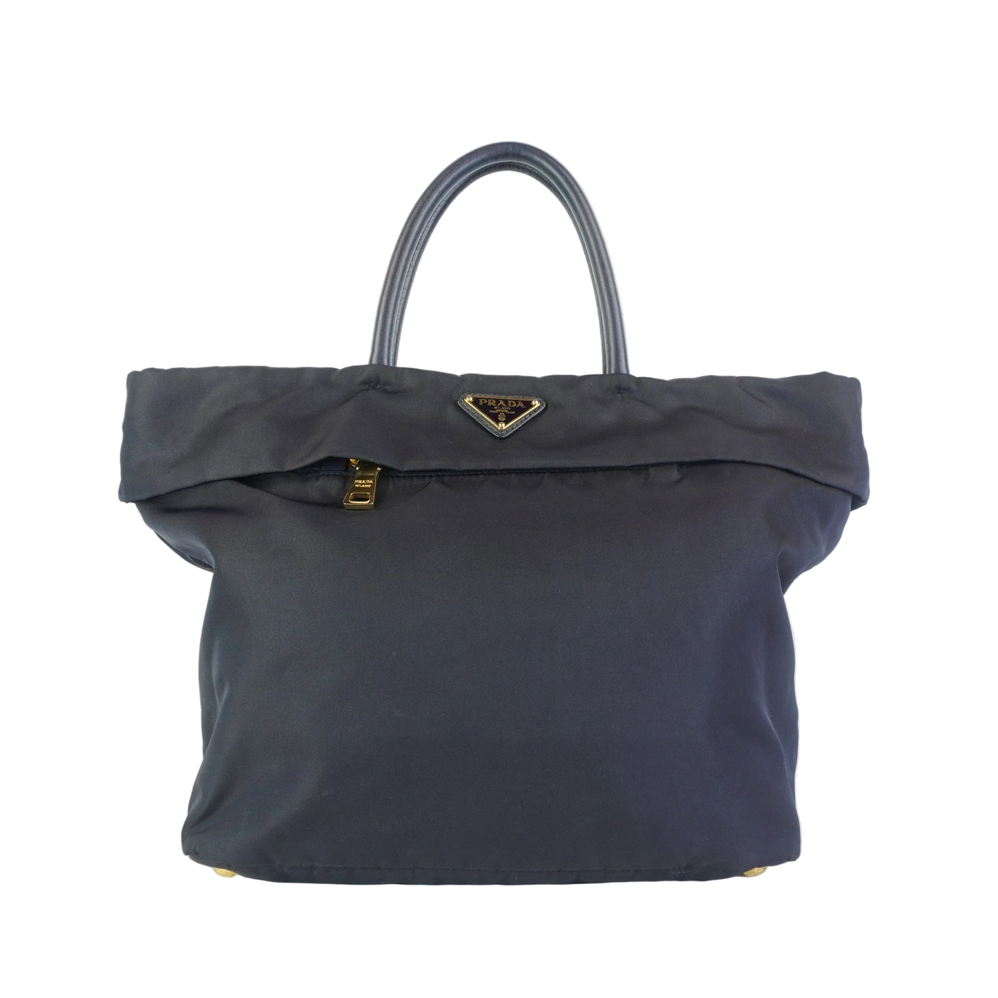 Prada BN2531 Tessuto Nylon Convertible Shopping Medium Tote Blue GHW