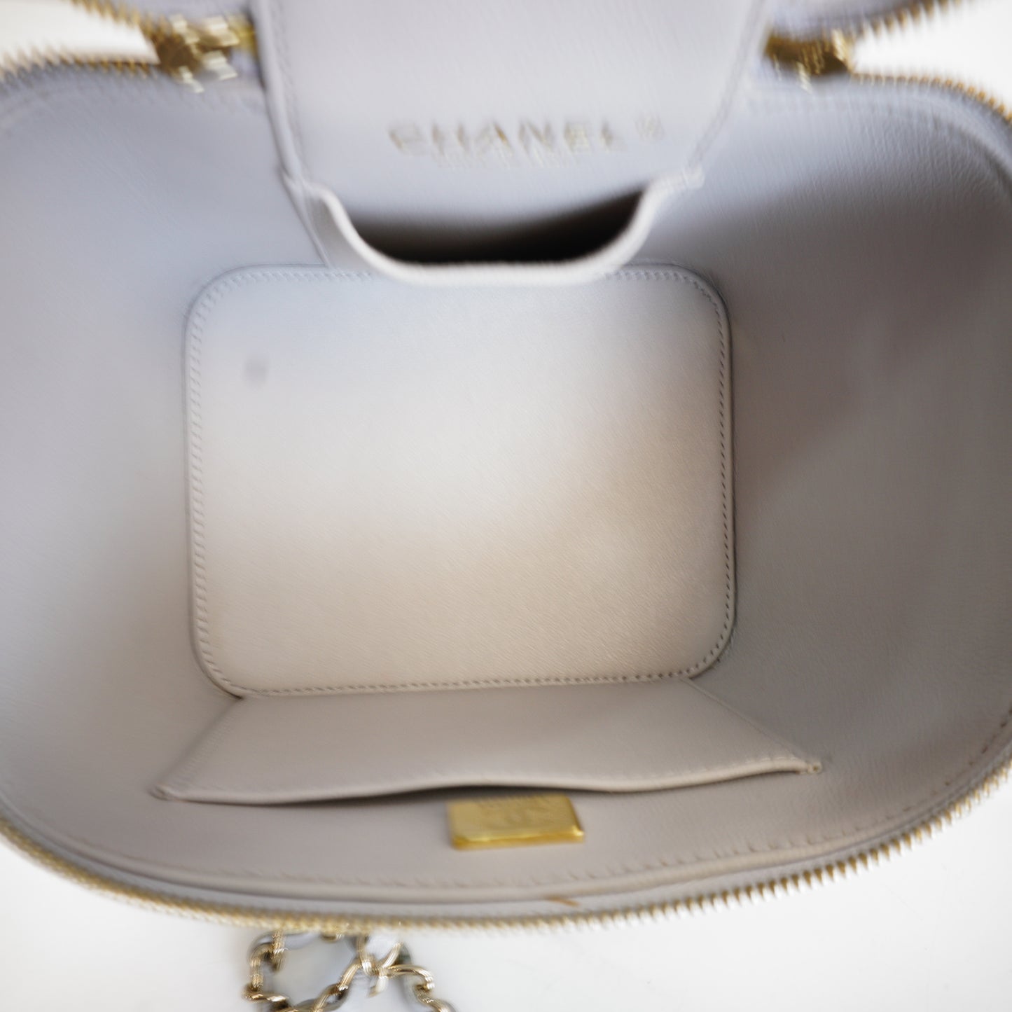 Chanel Quilted Caviar Top Handle Vanity Case GHW