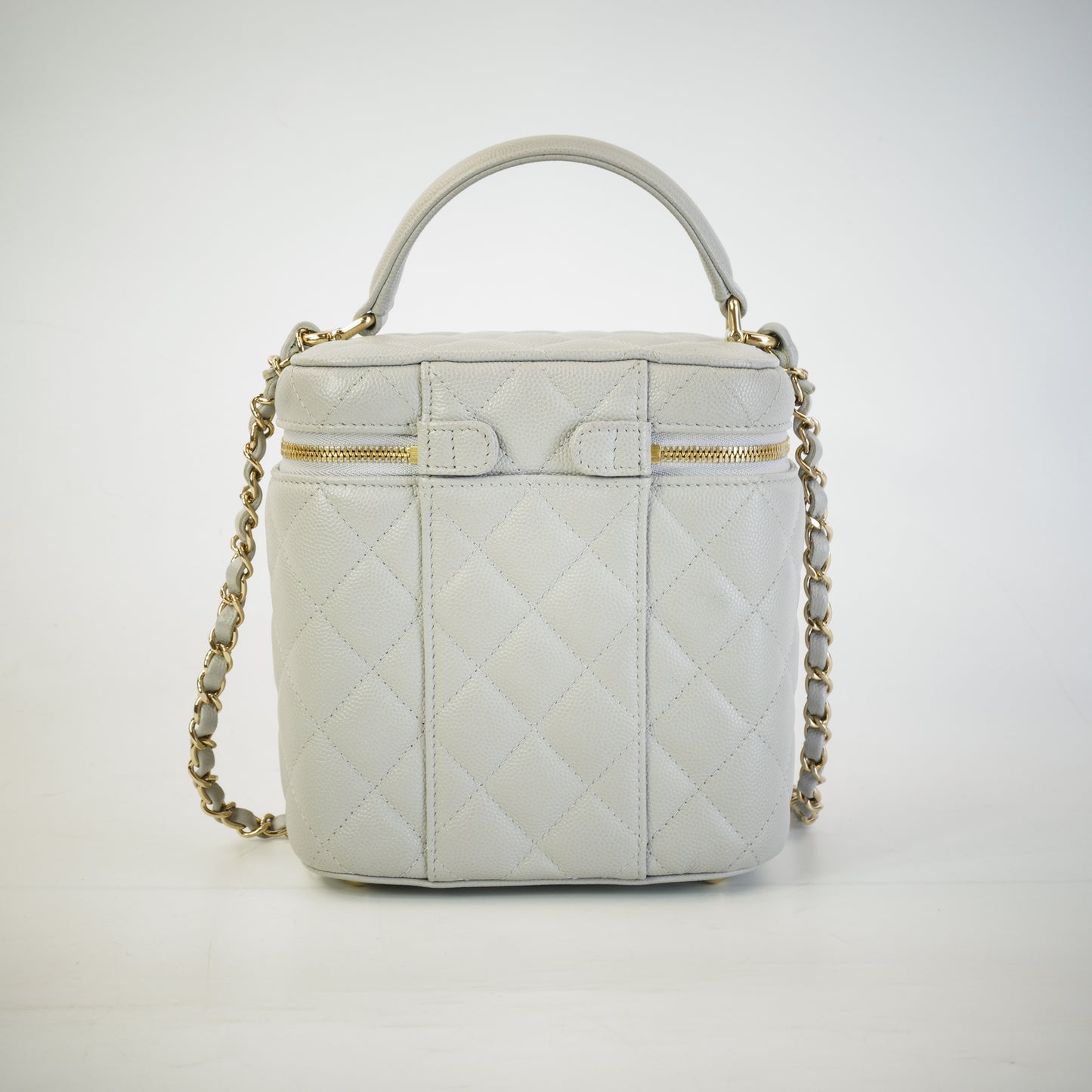 Chanel Quilted Caviar Top Handle Vanity Case GHW