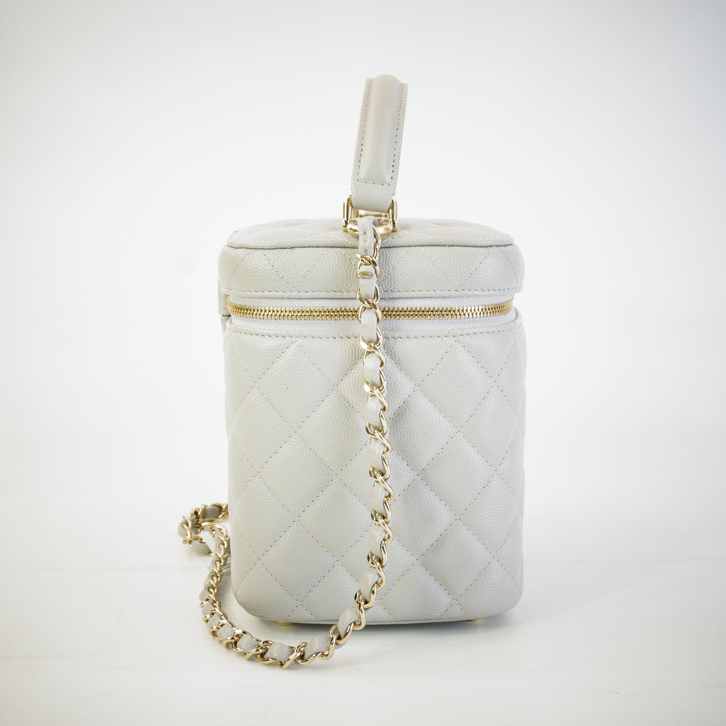 Chanel Quilted Caviar Top Handle Vanity Case GHW
