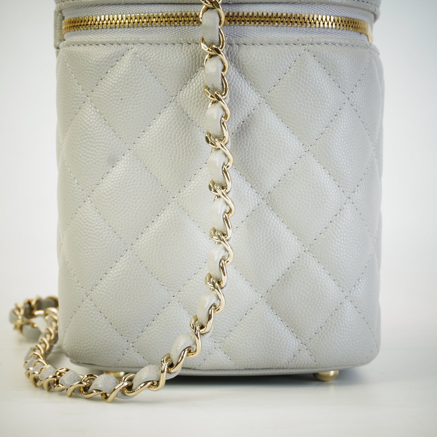 Chanel Quilted Caviar Top Handle Vanity Case GHW