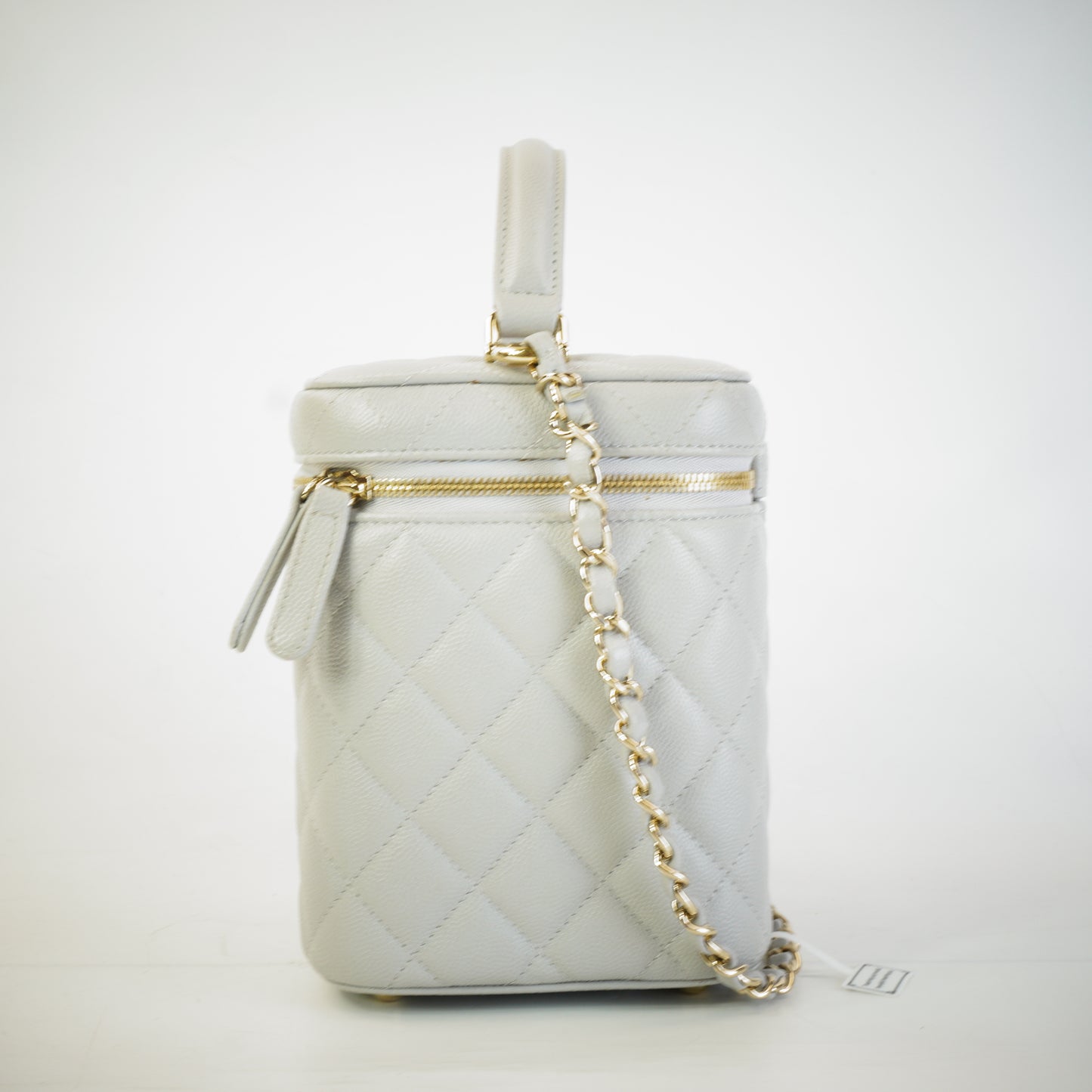 Chanel Quilted Caviar Top Handle Vanity Case GHW
