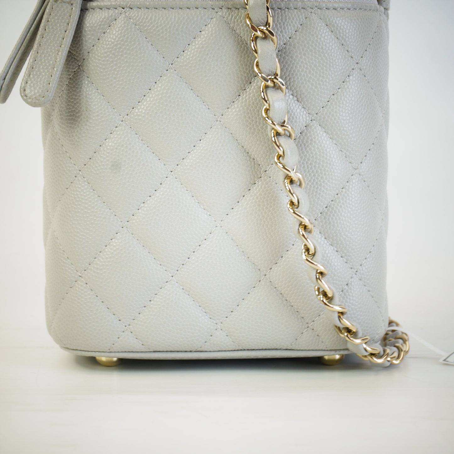 Chanel Quilted Caviar Top Handle Vanity Case GHW