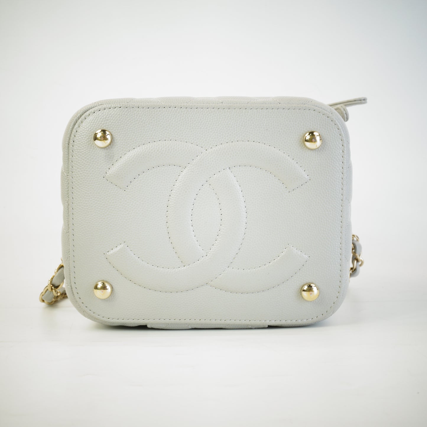 Chanel Quilted Caviar Top Handle Vanity Case GHW