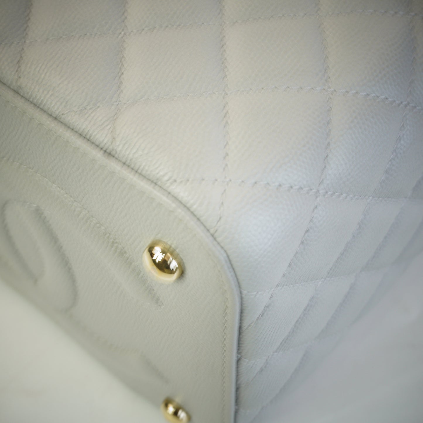 Chanel Quilted Caviar Top Handle Vanity Case GHW