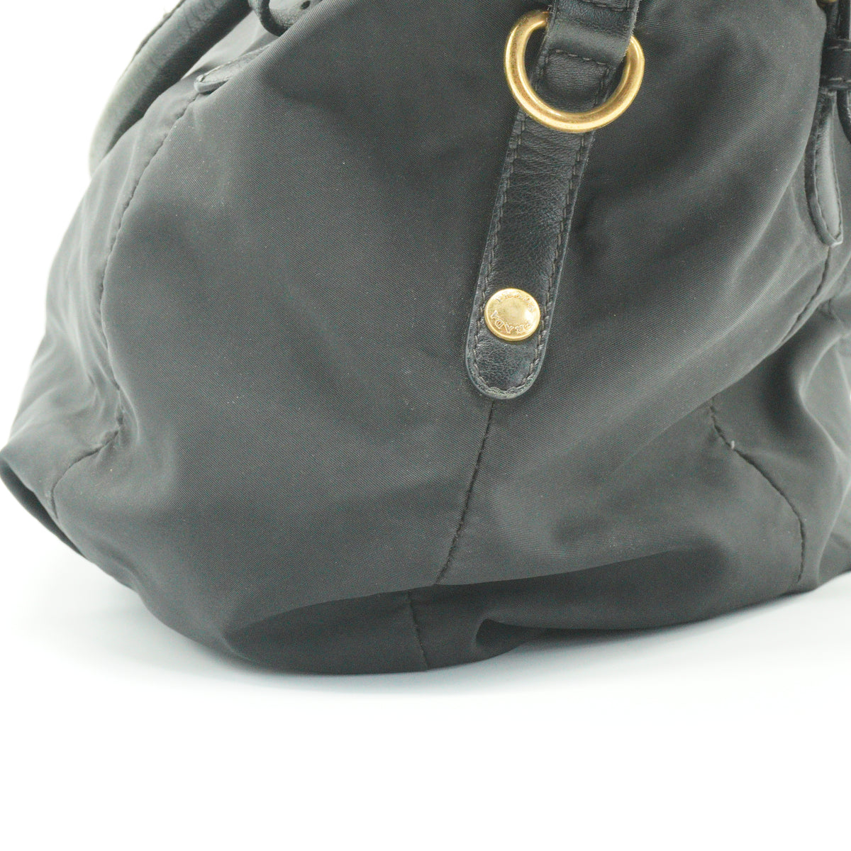 Prada	Tessuto Nylon Two Way Shoulder Bag Black Medium GHW