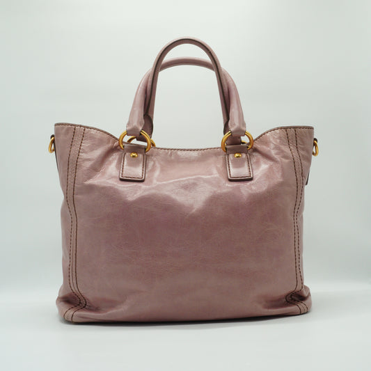 Prada	Vitello Shine Pocket Tote Bag Large GHW