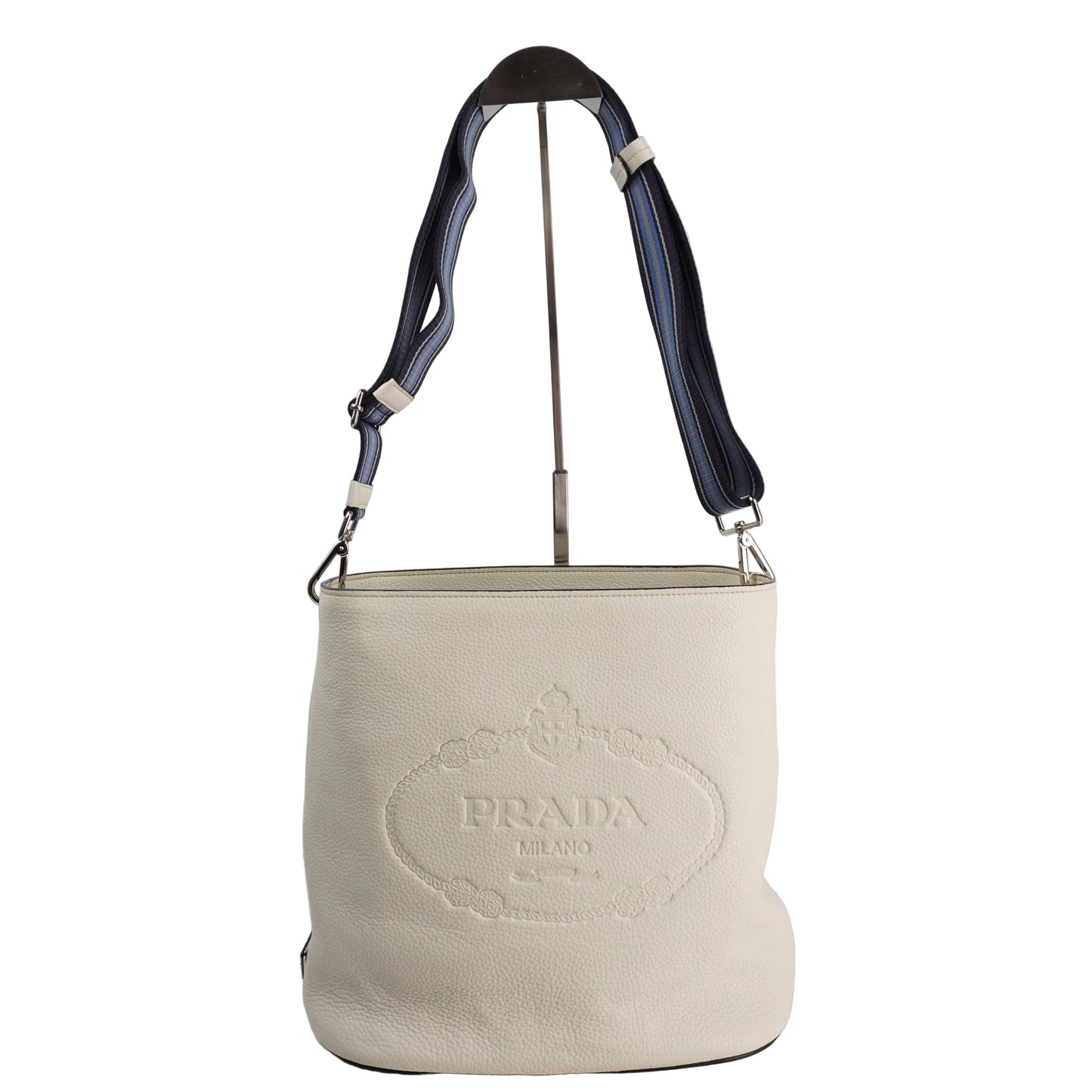 Prada Vitello Bucket White