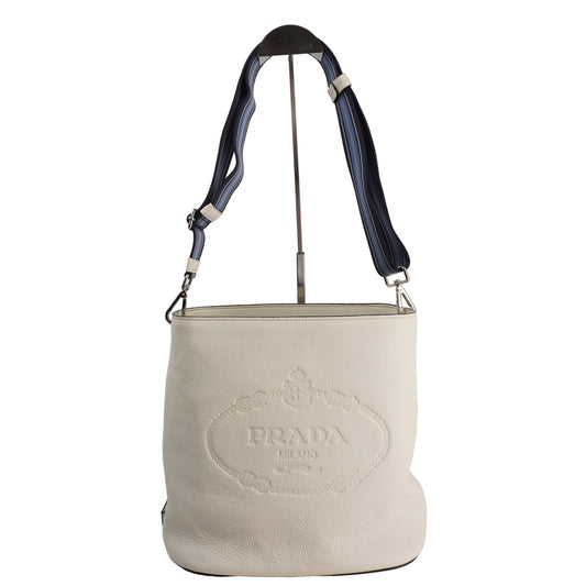 Prada Vitello Bucket White