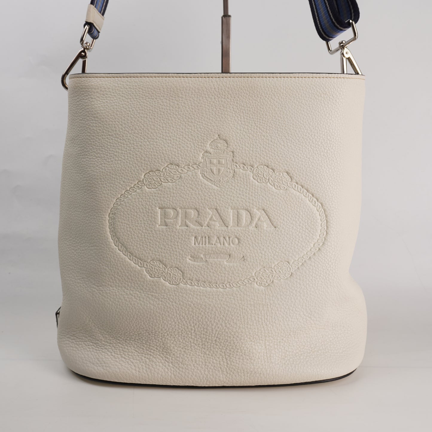Prada Vitello Bucket White
