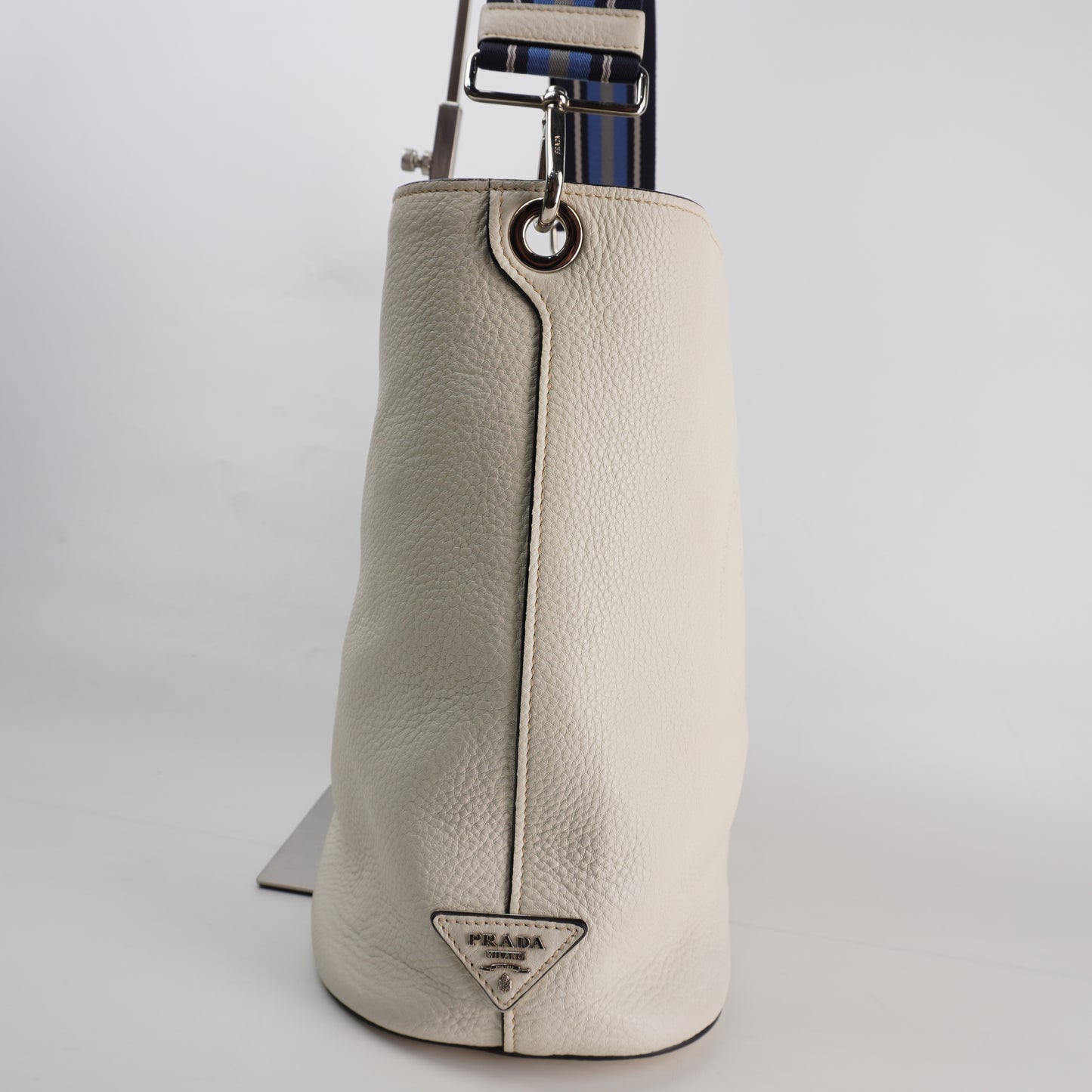 Prada Vitello Bucket White