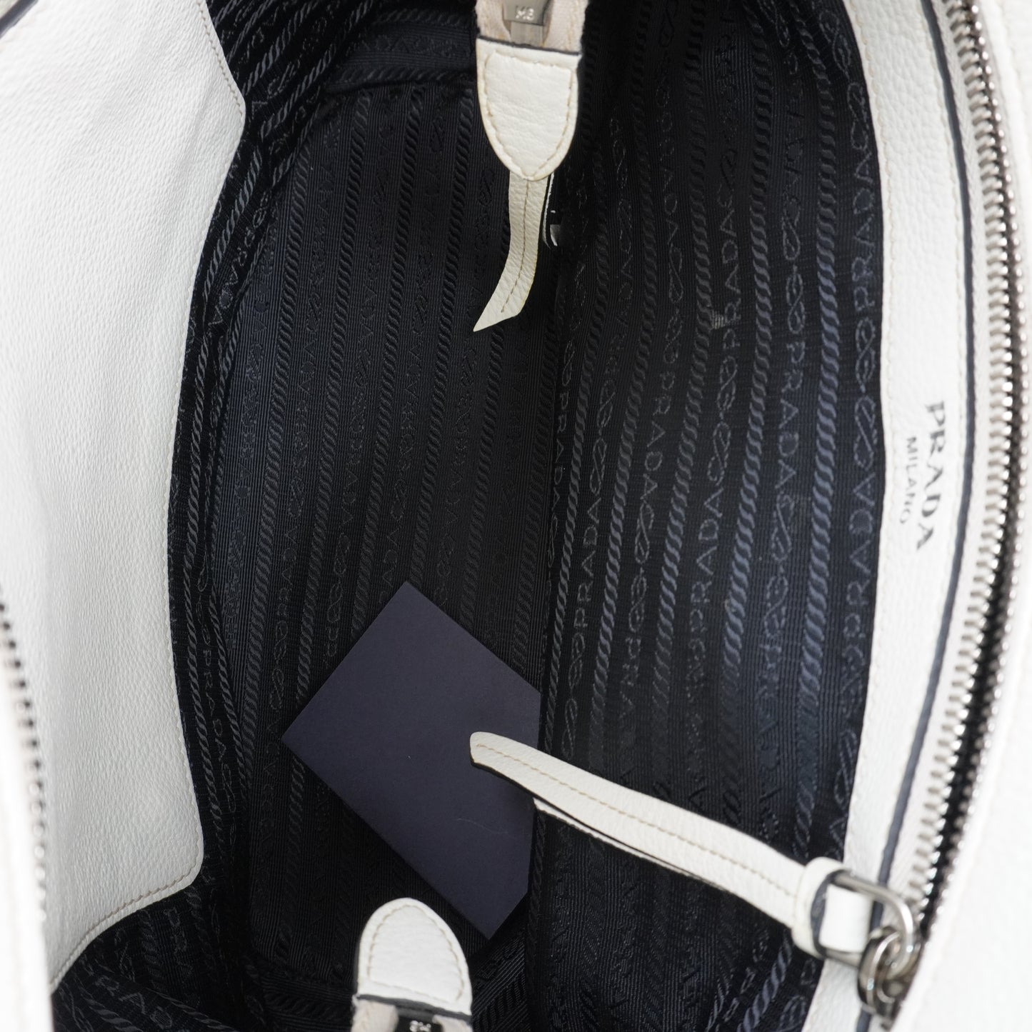 Prada Vitello Bucket White