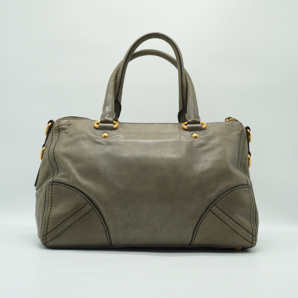 Prada	Vitello Shine Bauletto Bag Large GHW