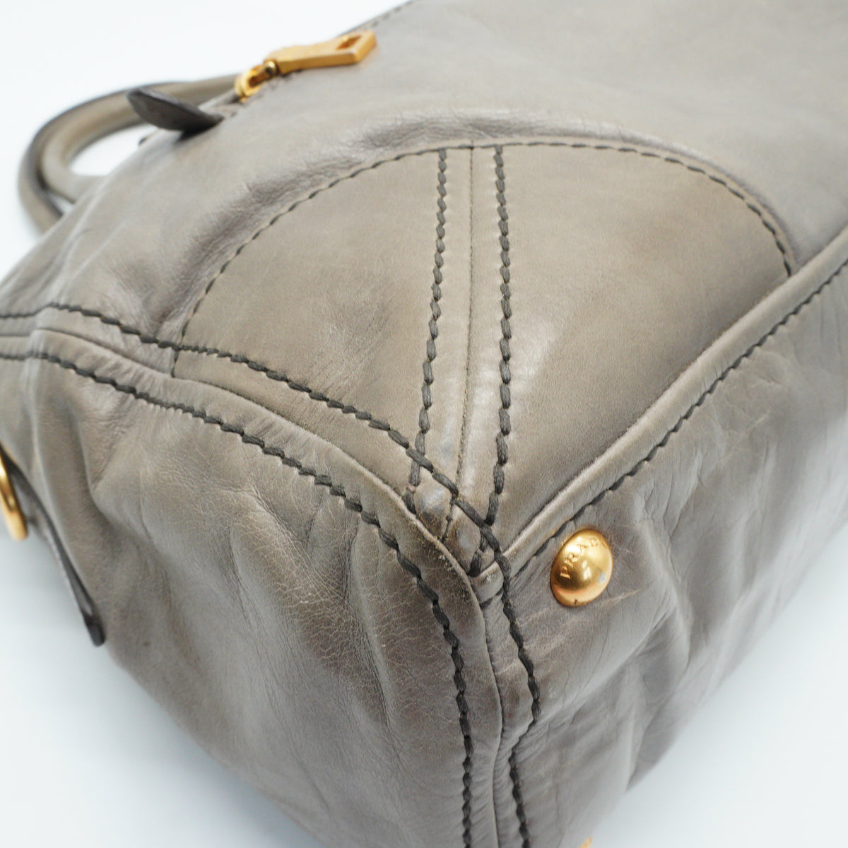 Prada	Vitello Shine Bauletto Bag Large GHW