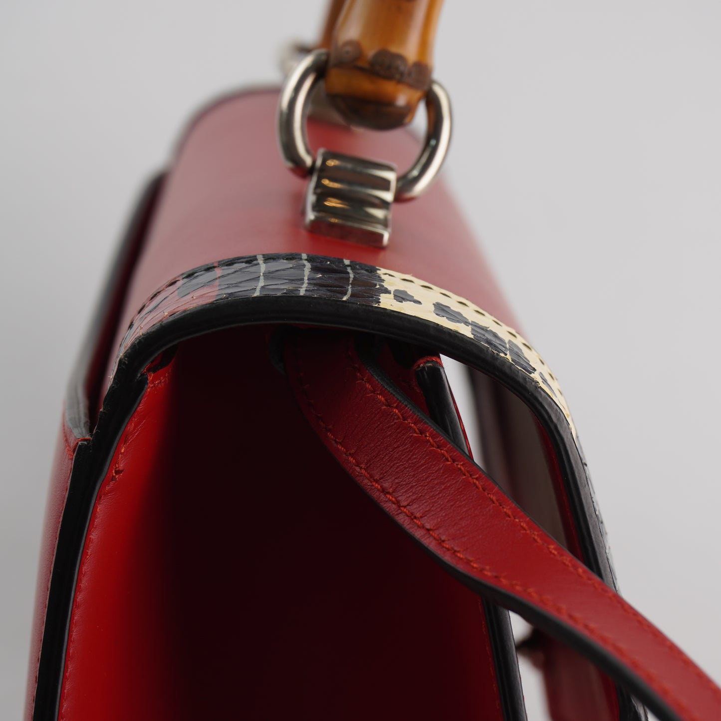 Gucci Lilith-red Bamboo Top Handle