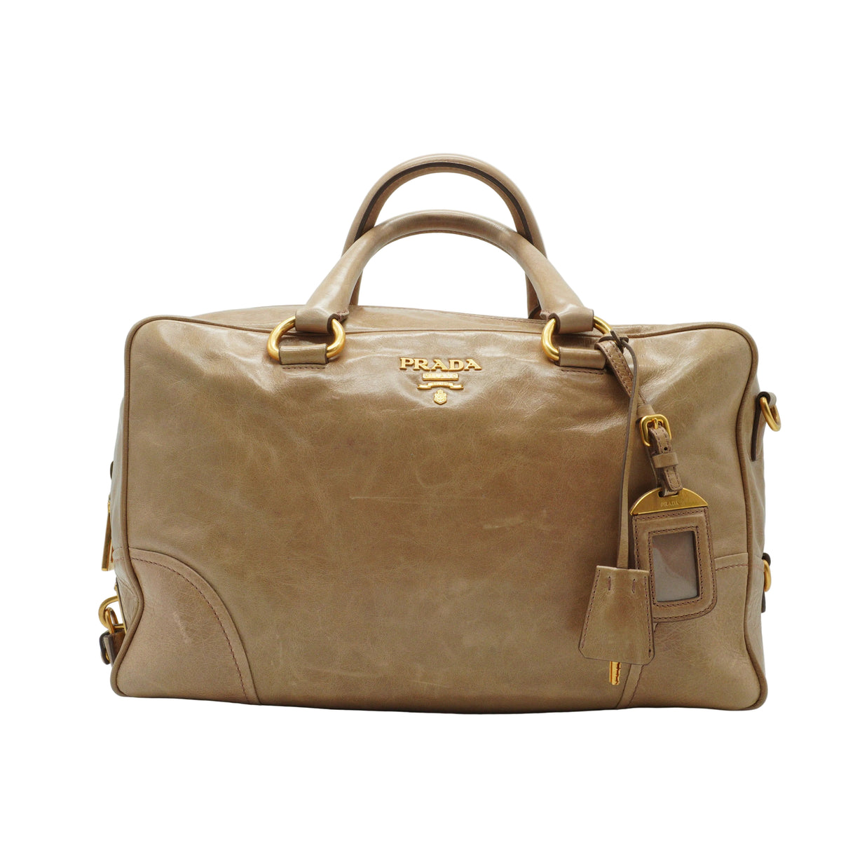 Prada	Vitello Shine Stachel Bueletto Bag Medium GHW
