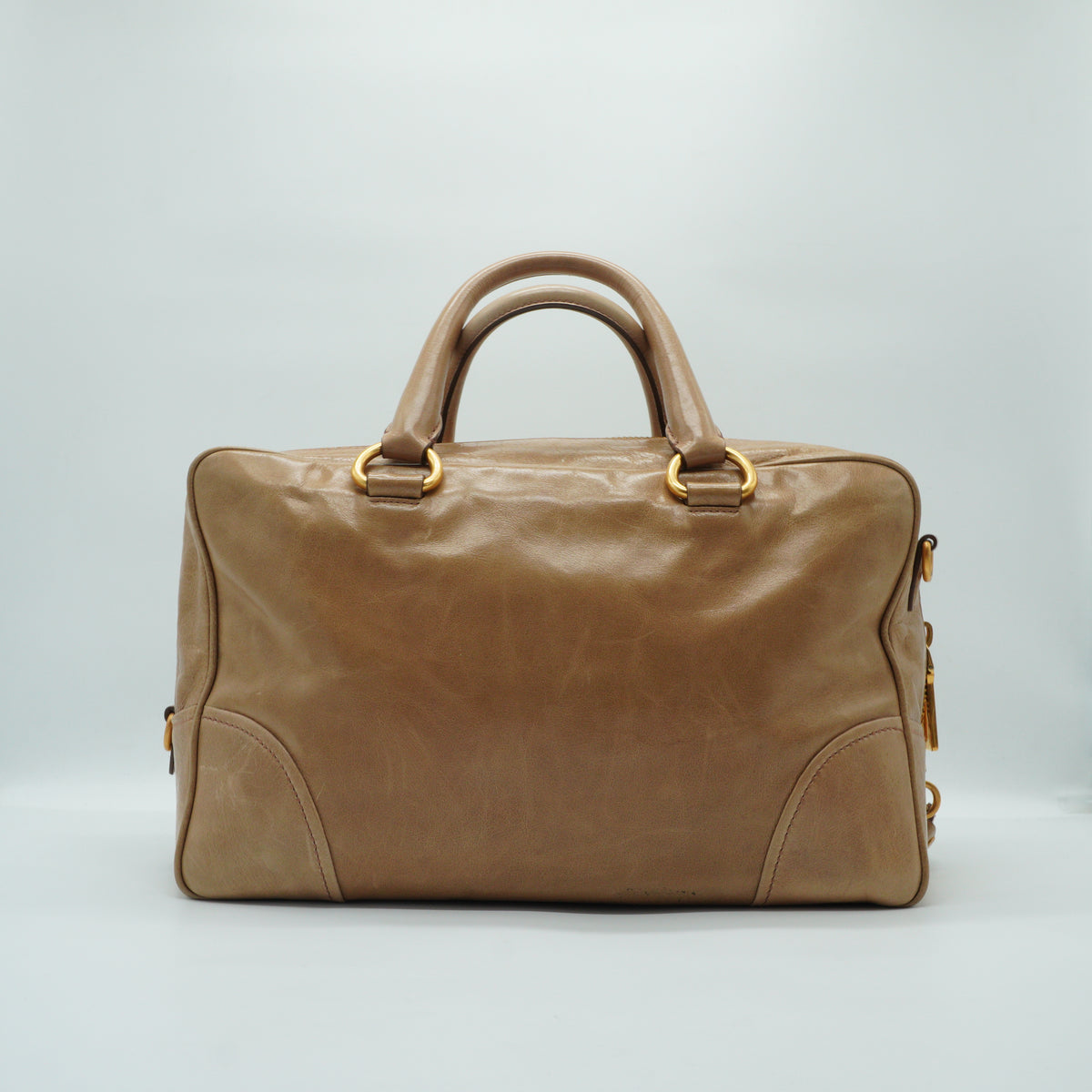 Prada	Vitello Shine Stachel Bueletto Bag Medium GHW
