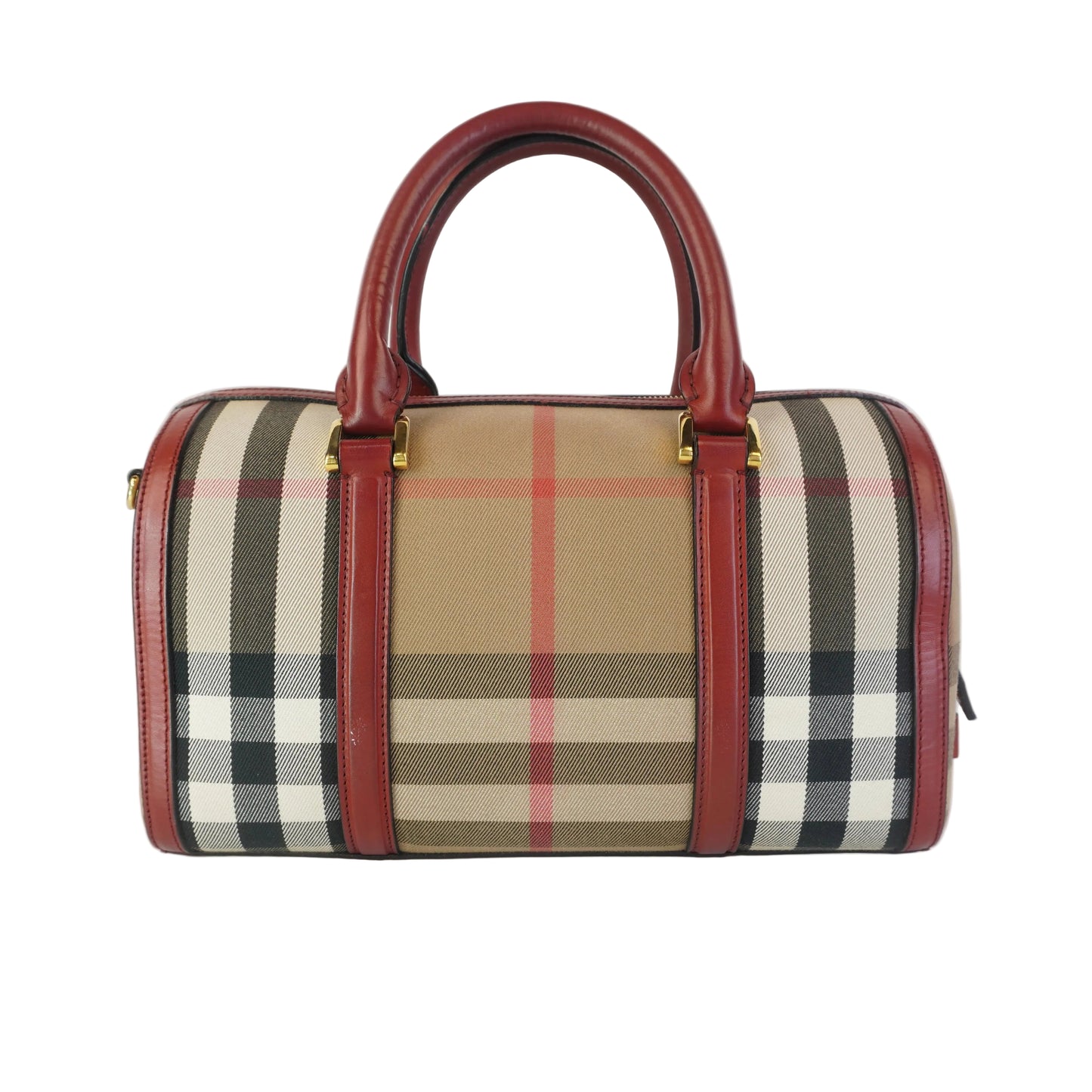 Burberry	Alchester Bowling Bag Red Leather