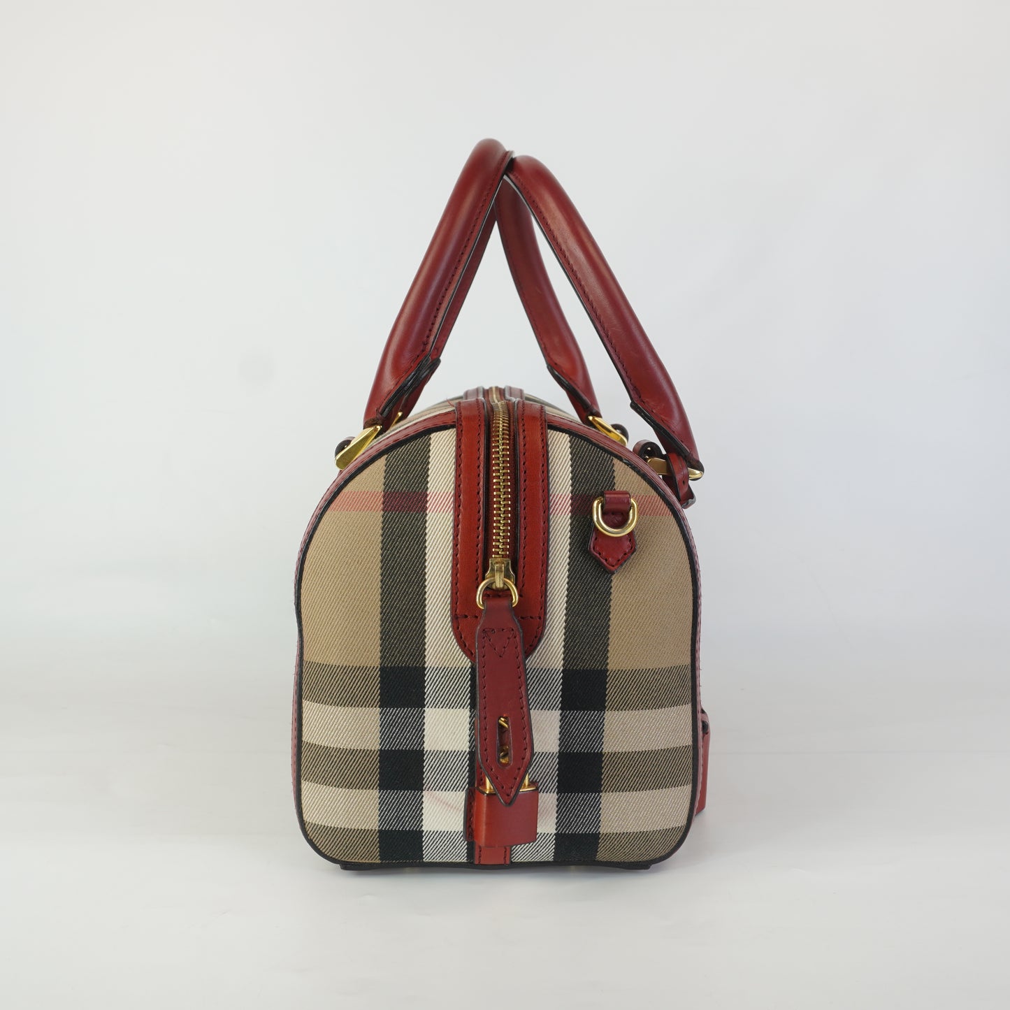 Burberry	Alchester Bowling Bag Red Leather