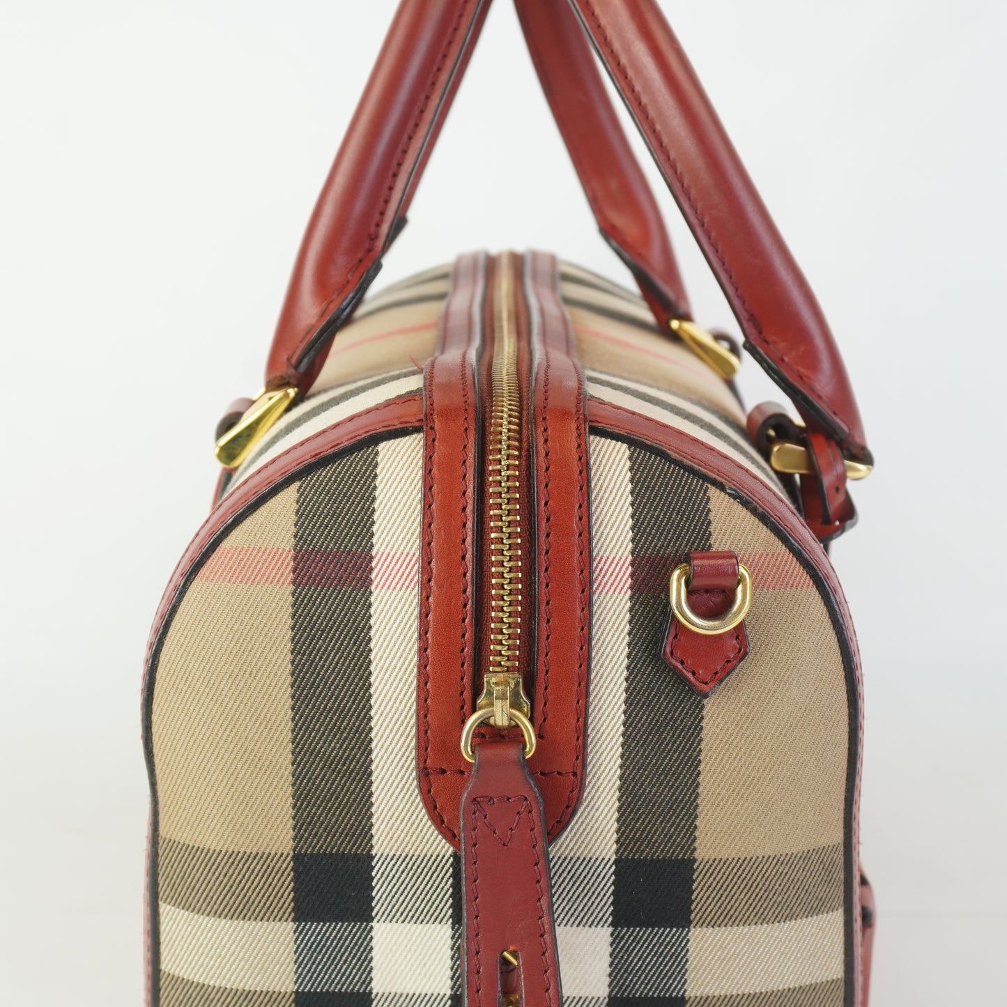 Burberry	Alchester Bowling Bag Red Leather