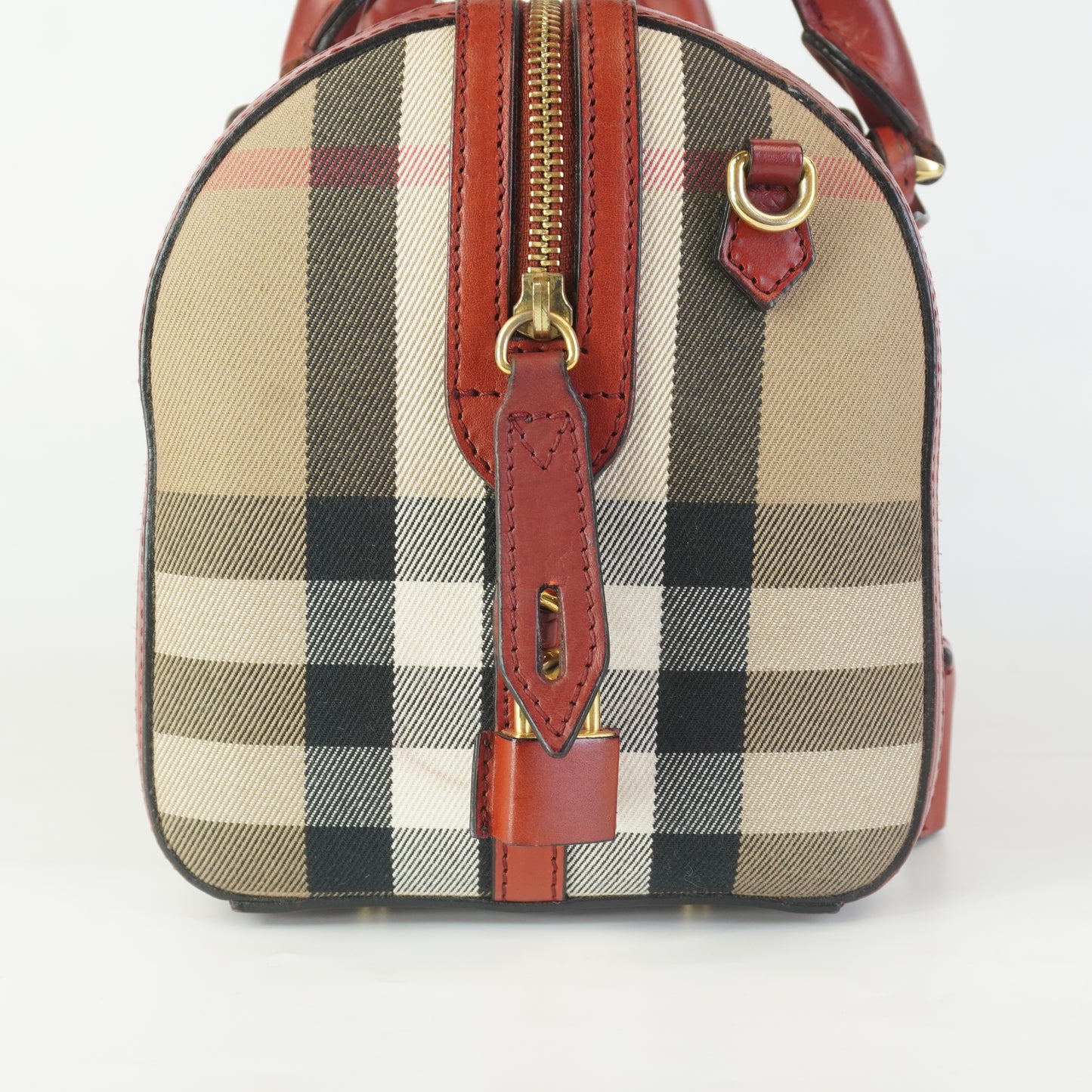Burberry	Alchester Bowling Bag Red Leather