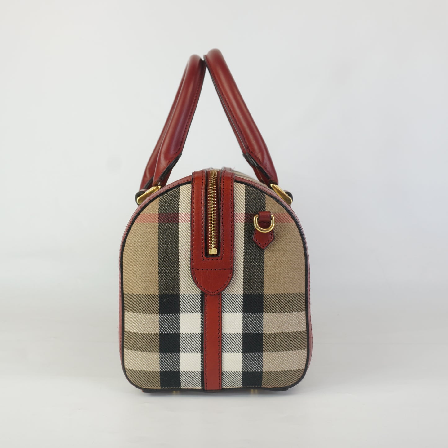 Burberry	Alchester Bowling Bag Red Leather