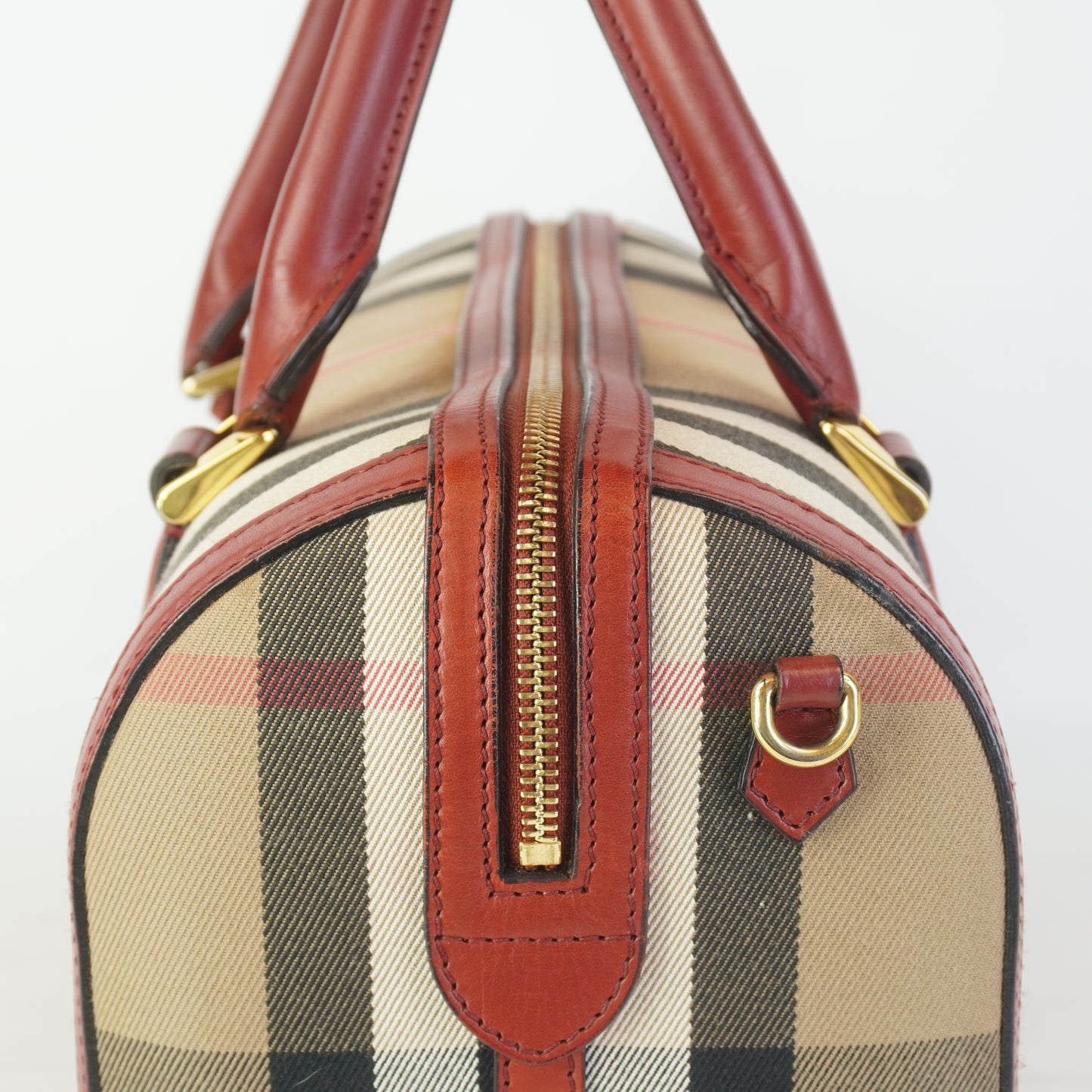 Burberry	Alchester Bowling Bag Red Leather
