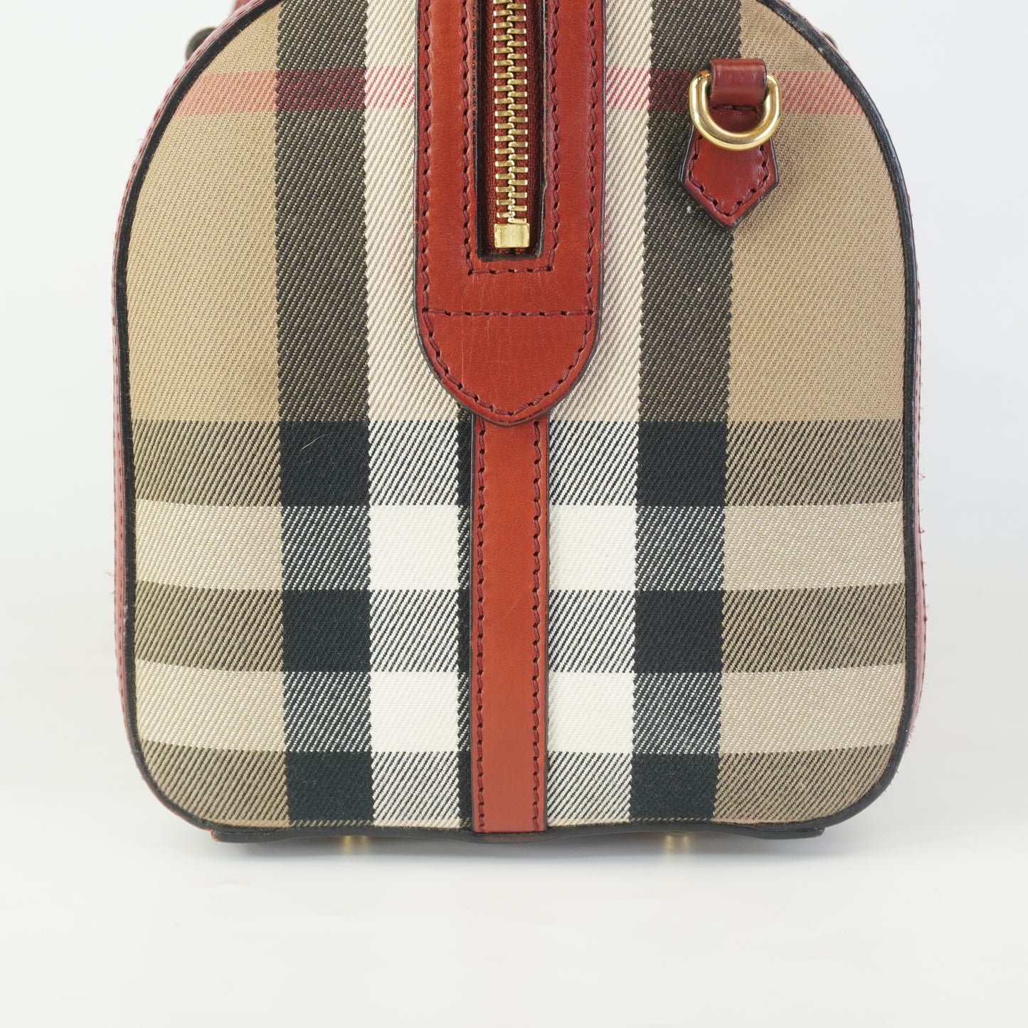 Burberry	Alchester Bowling Bag Red Leather