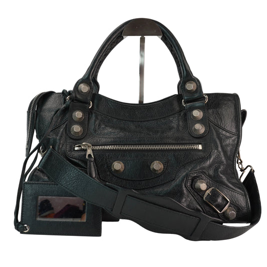 Balenciaga City Big Studs Black