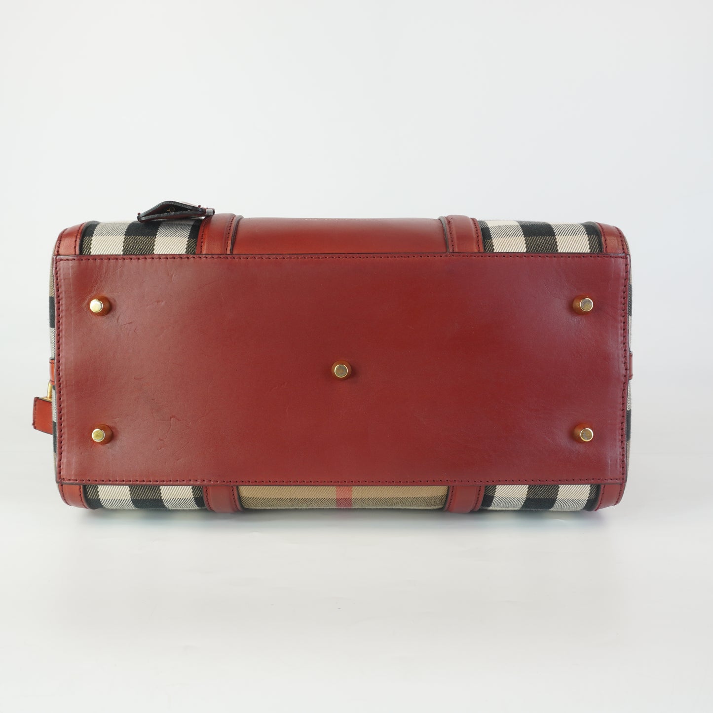 Burberry	Alchester Bowling Bag Red Leather