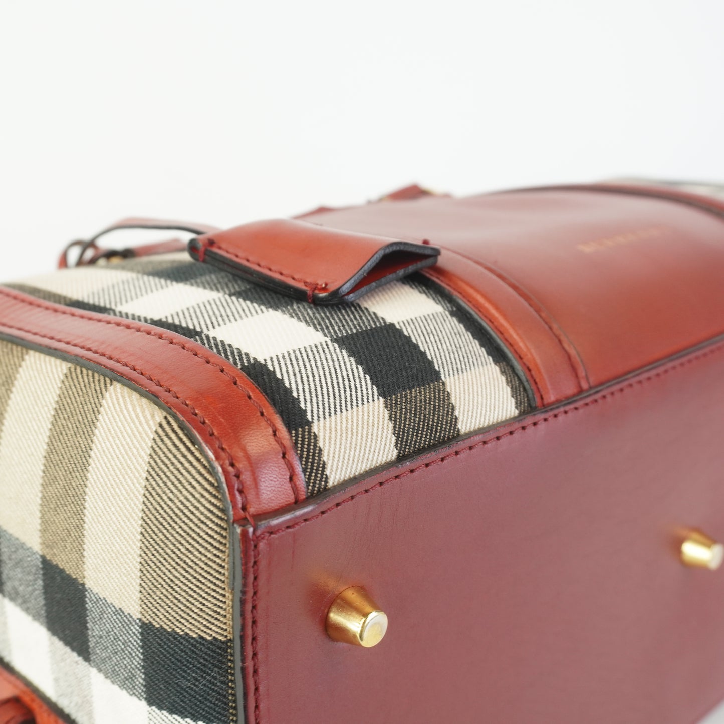 Burberry	Alchester Bowling Bag Red Leather